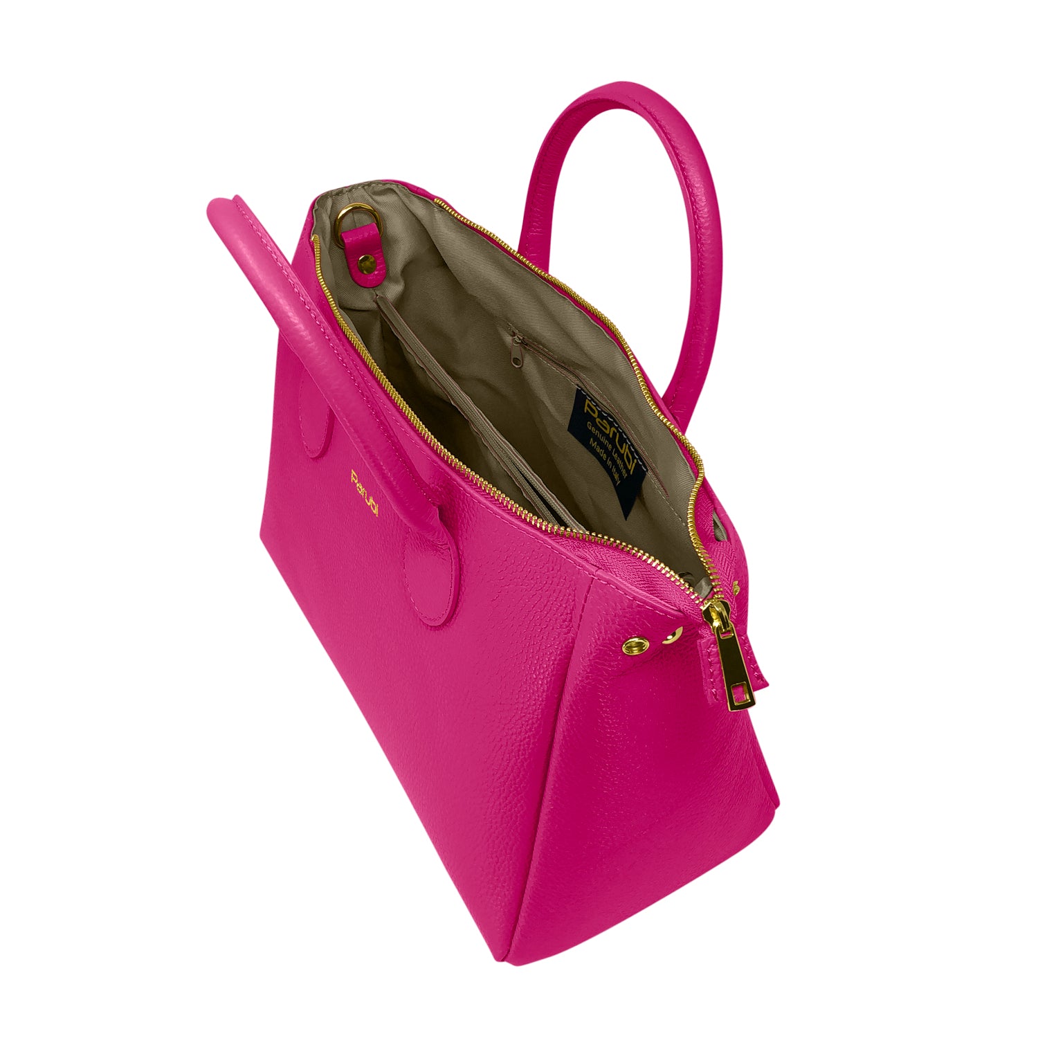 Borsa Donna a Mano con Tracolla, In Vera Pelle Morbida, Made in Italy, Modello Ada