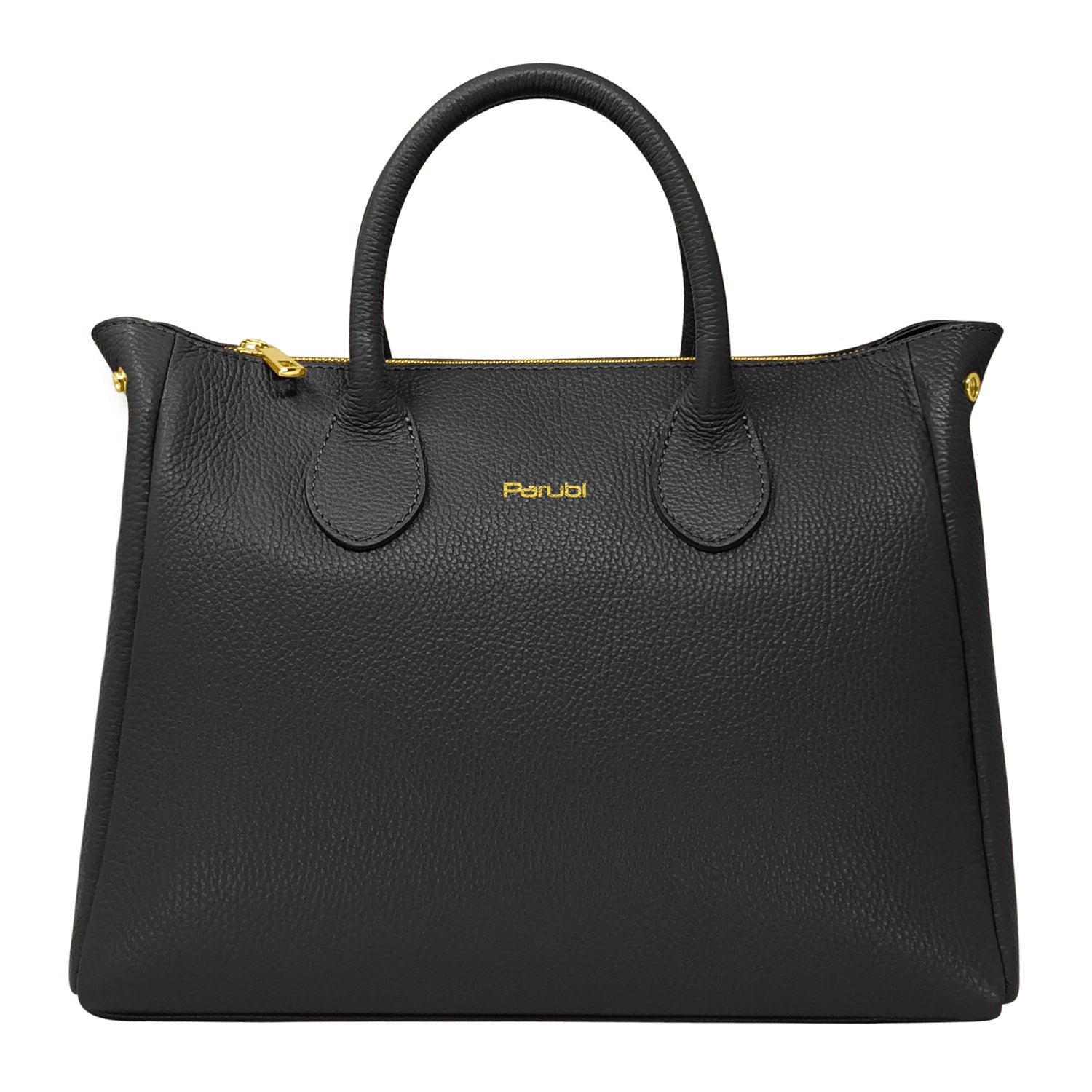 Borsa Donna a Mano con Tracolla, In Vera Pelle Morbida, Made in Italy, Modello Ada Nero