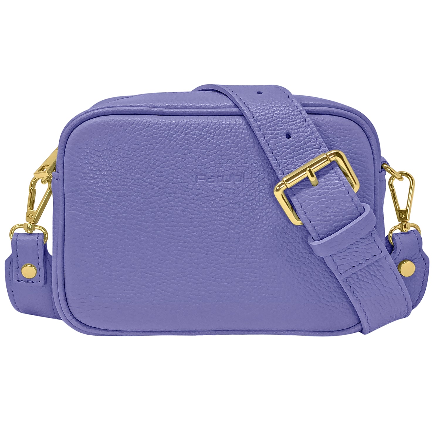 Borsa Donna a Tracolla, In Vera Pelle, Made in Italy, Modello Ginevra Blu Fiordaliso