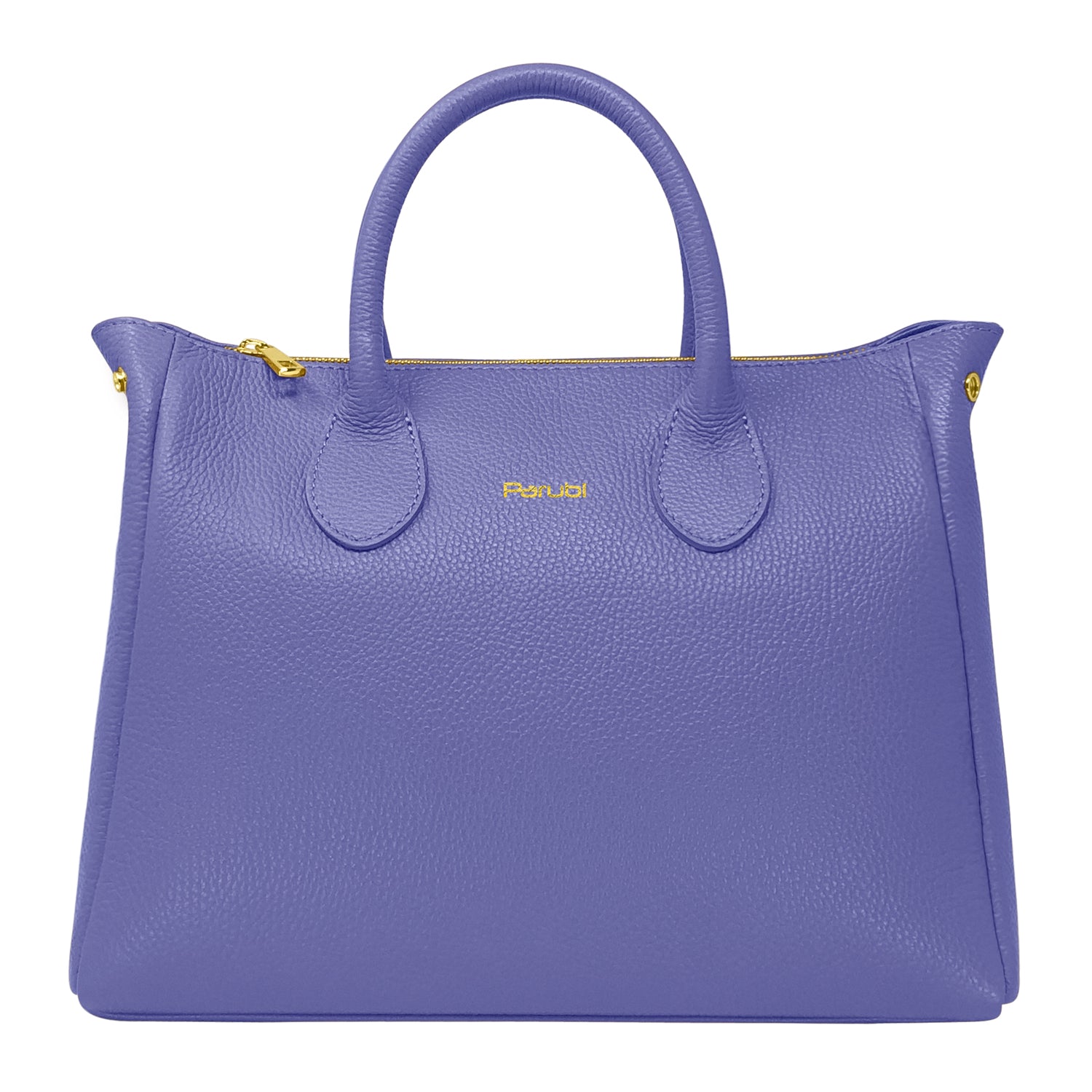 Borsa Donna a Mano con Tracolla, In Vera Pelle Morbida, Made in Italy, Modello Ada Blu Fiordaliso
