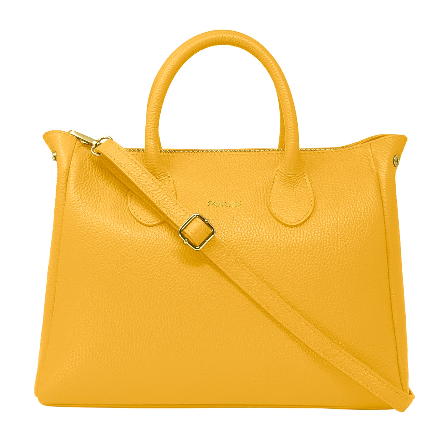 Borsa Donna a Mano con Tracolla, In Vera Pelle Morbida, Made in Italy, Modello Ada