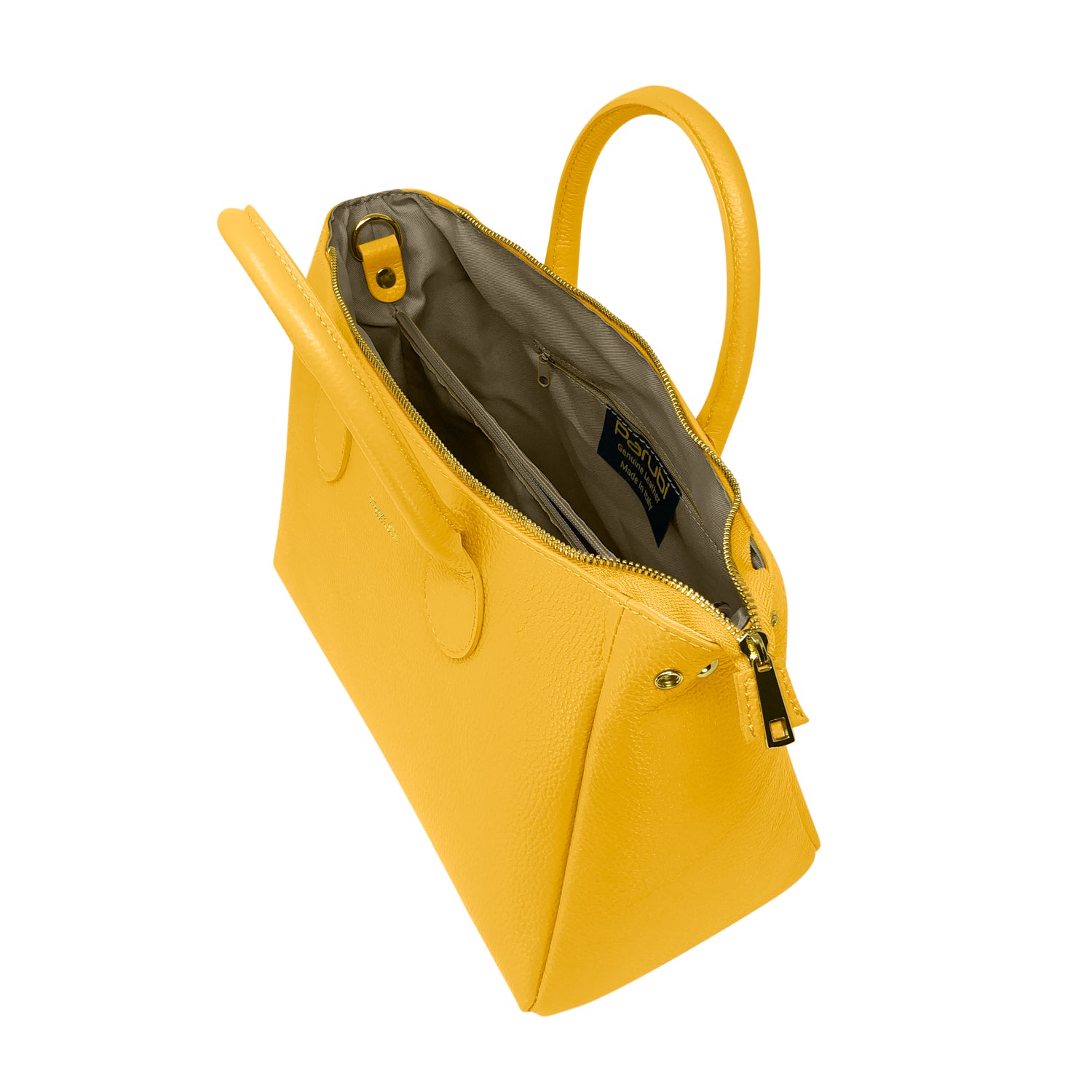 Borsa Donna a Mano con Tracolla, In Vera Pelle Morbida, Made in Italy, Modello Ada