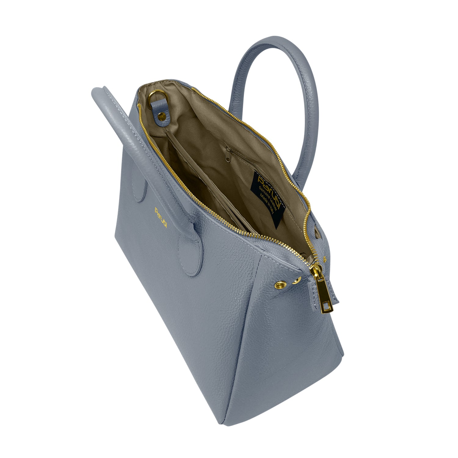 Borsa Donna a Mano con Tracolla, In Vera Pelle Morbida, Made in Italy, Modello Ada
