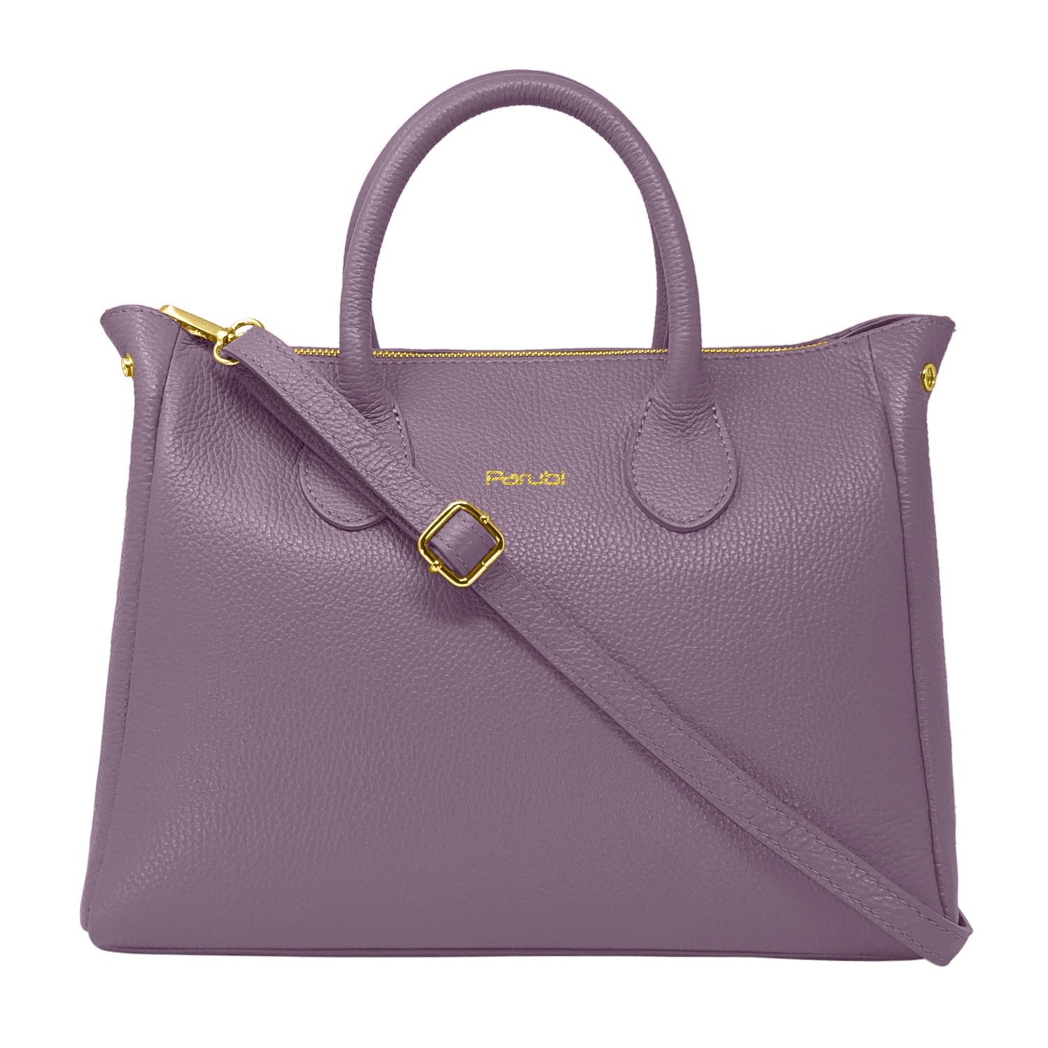 Borsa Donna a Mano con Tracolla, In Vera Pelle Morbida, Made in Italy, Modello Ada