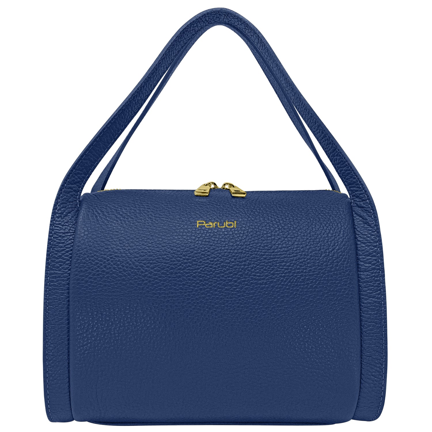 Borsa Donna a Mano con Tracolla, In Vera Pelle Morbida, Made in Italy, Modello Anette Blu Jeans