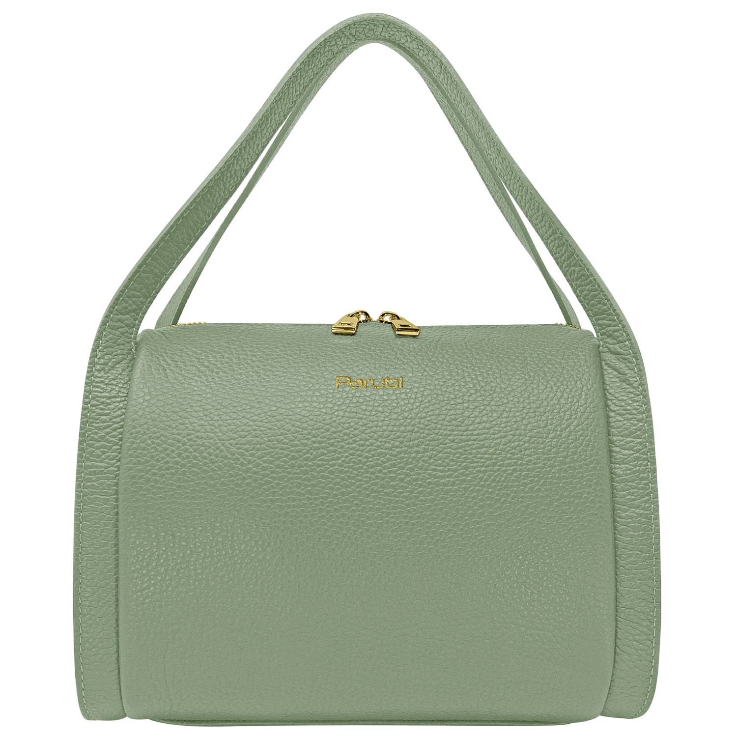 Borsa Donna a Mano con Tracolla, In Vera Pelle Morbida, Made in Italy, Modello Anette Verde Salvia
