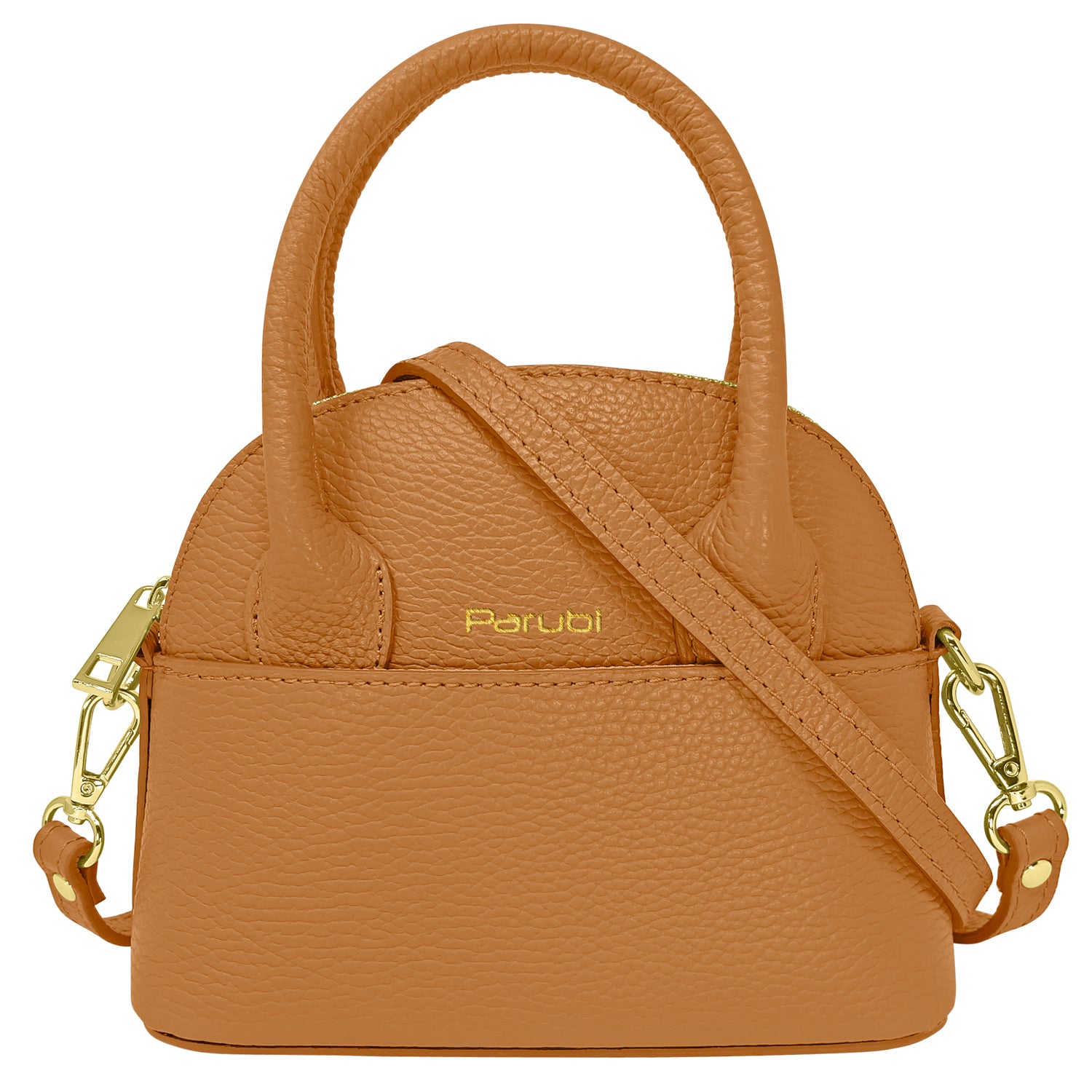 Borsa Donna Piccola a Mano con Tracolla, In Vera Pelle, Made in Italy, Modello Deva Cuoio