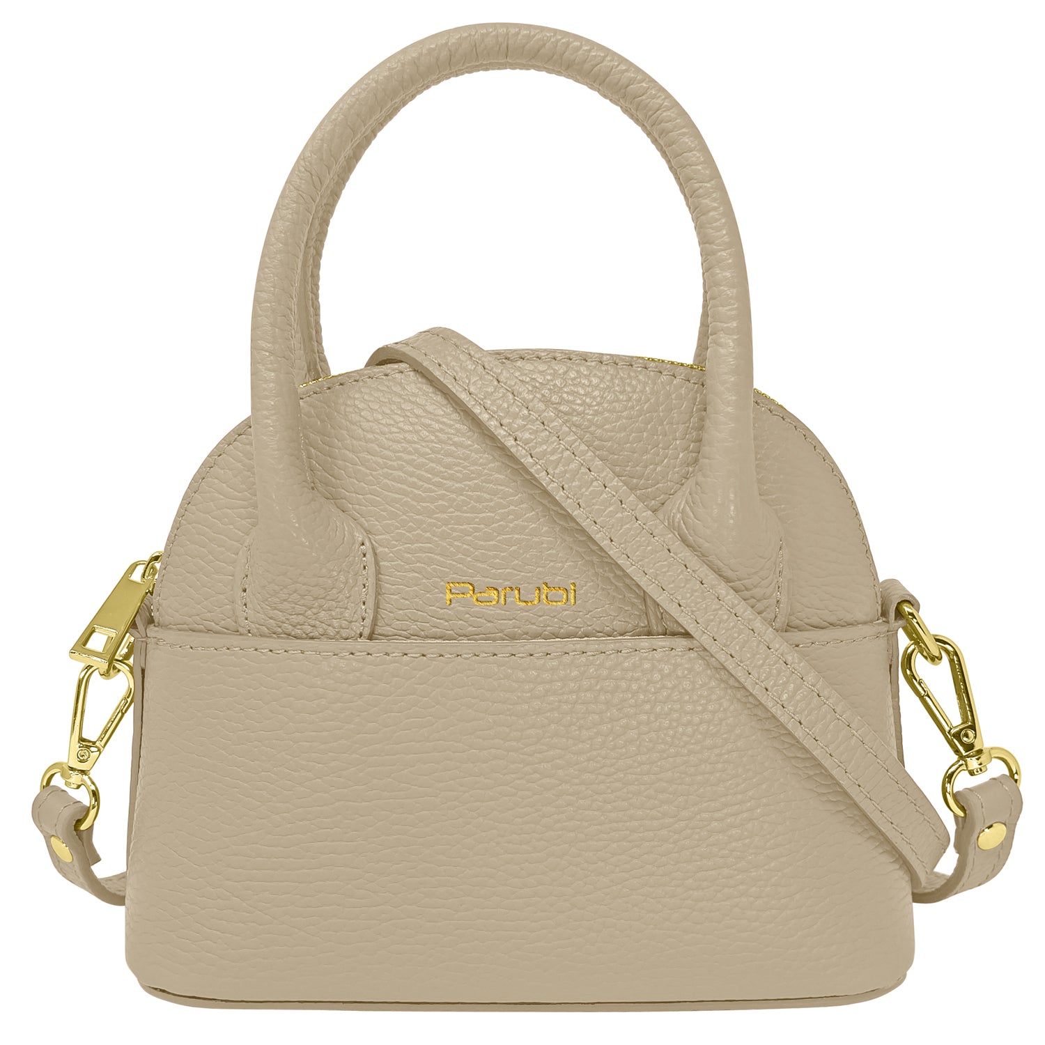 Borsa Donna Piccola a Mano con Tracolla, In Vera Pelle, Made in Italy, Modello Deva Sabbia