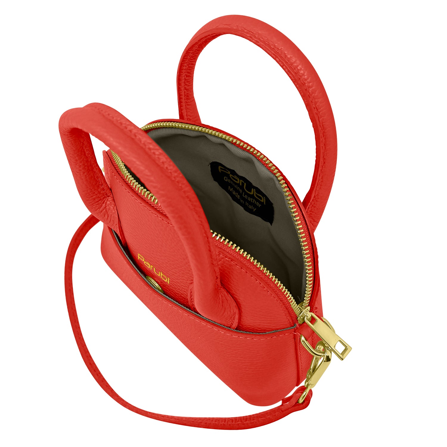 Borsa Donna Piccola a Mano con Tracolla, In Vera Pelle, Made in Italy, Modello Deva