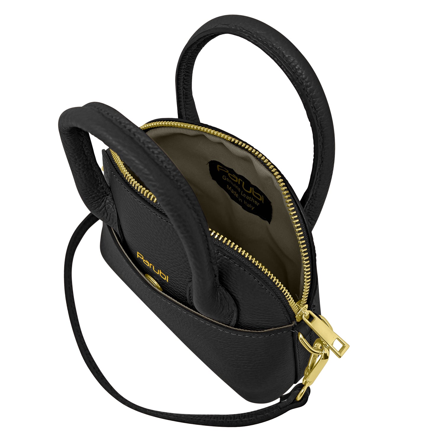 Borsa Donna Piccola a Mano con Tracolla, In Vera Pelle, Made in Italy, Modello Deva