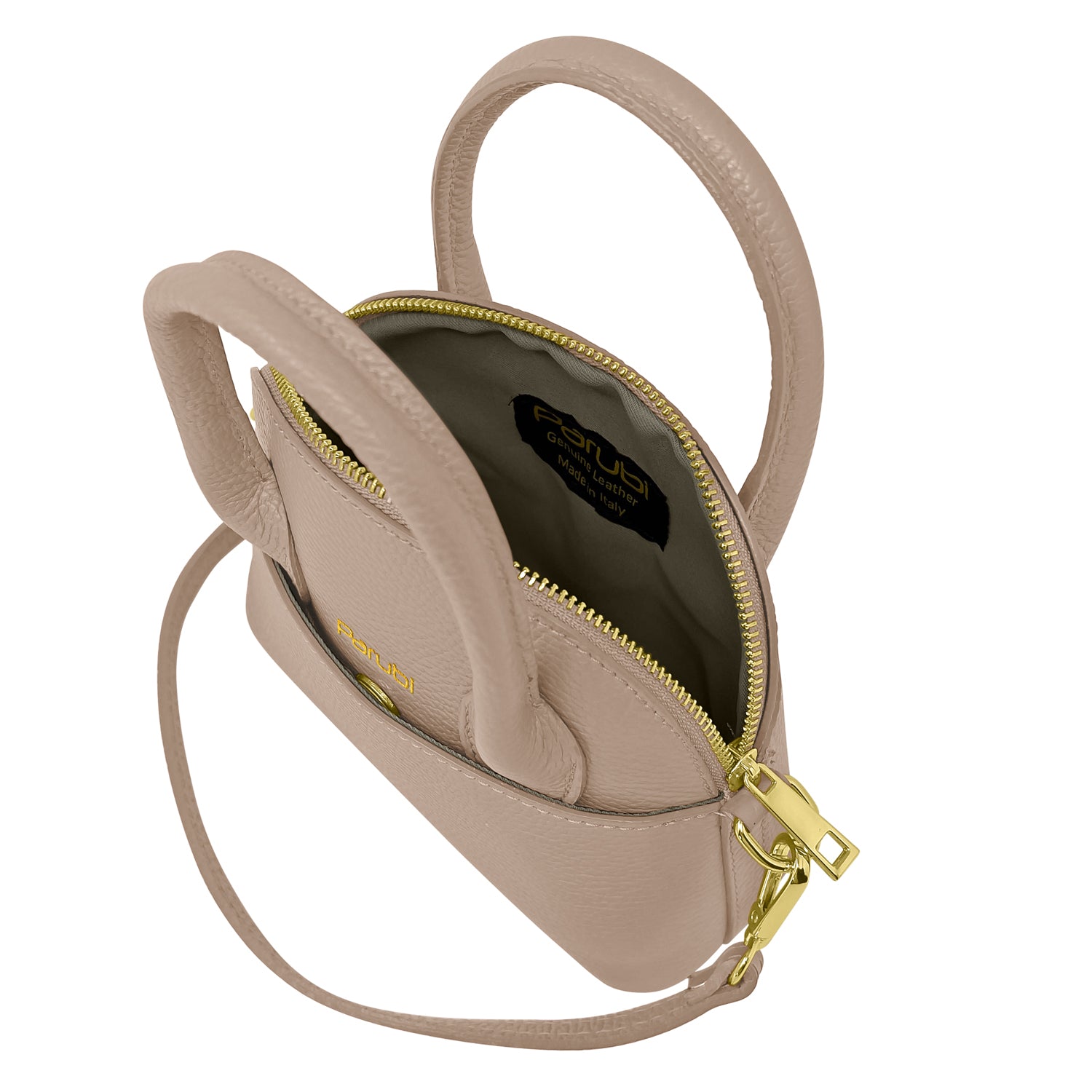 Borsa Donna Piccola a Mano con Tracolla, In Vera Pelle, Made in Italy, Modello Deva