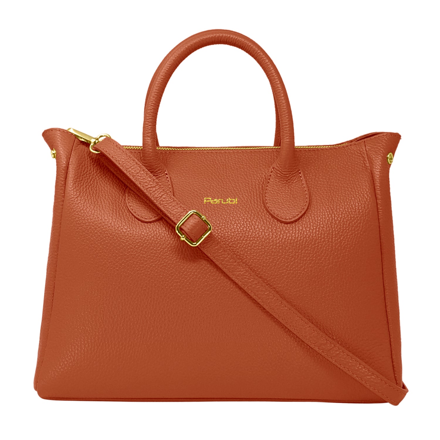 Borsa Donna a Mano con Tracolla, In Vera Pelle Morbida, Made in Italy, Modello Ada