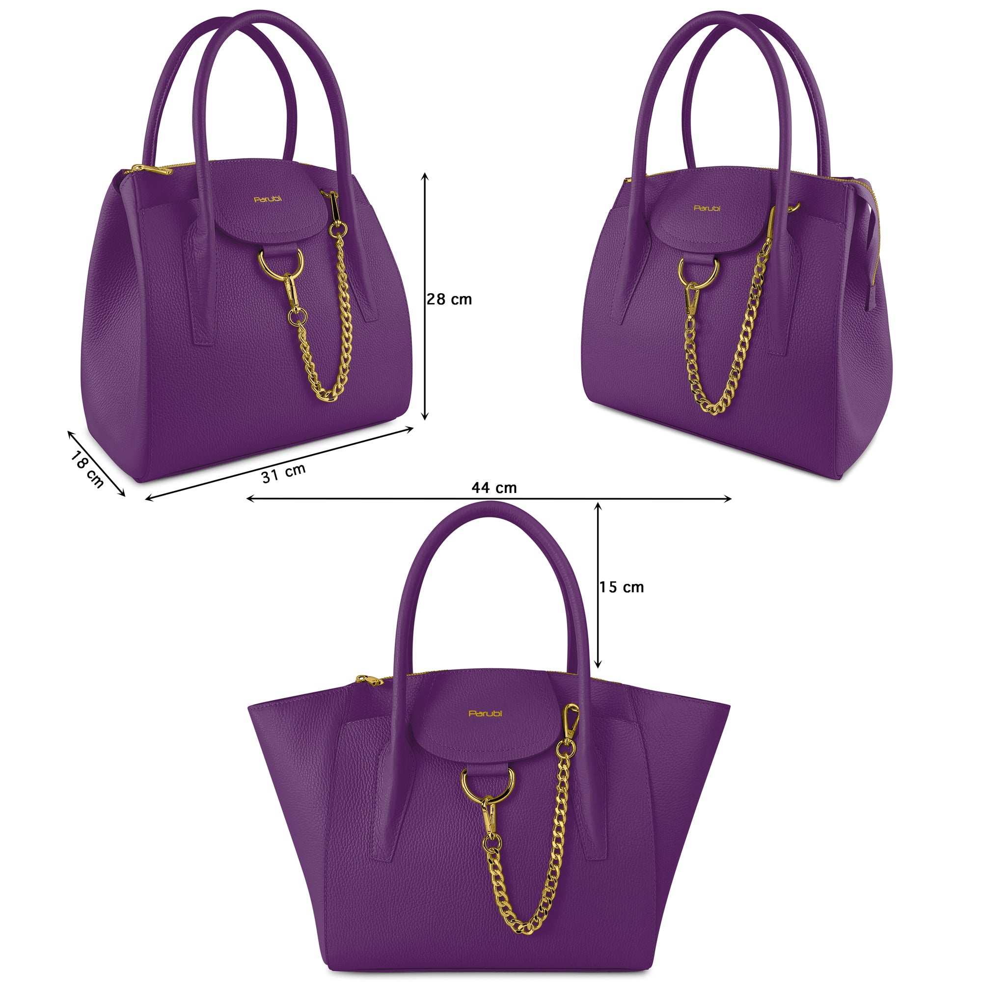 Borsa Donna a Mano con Tracolla, In Vera Pelle Morbida, Made in Italy, Modello Grace Parubi Borse - vista 83