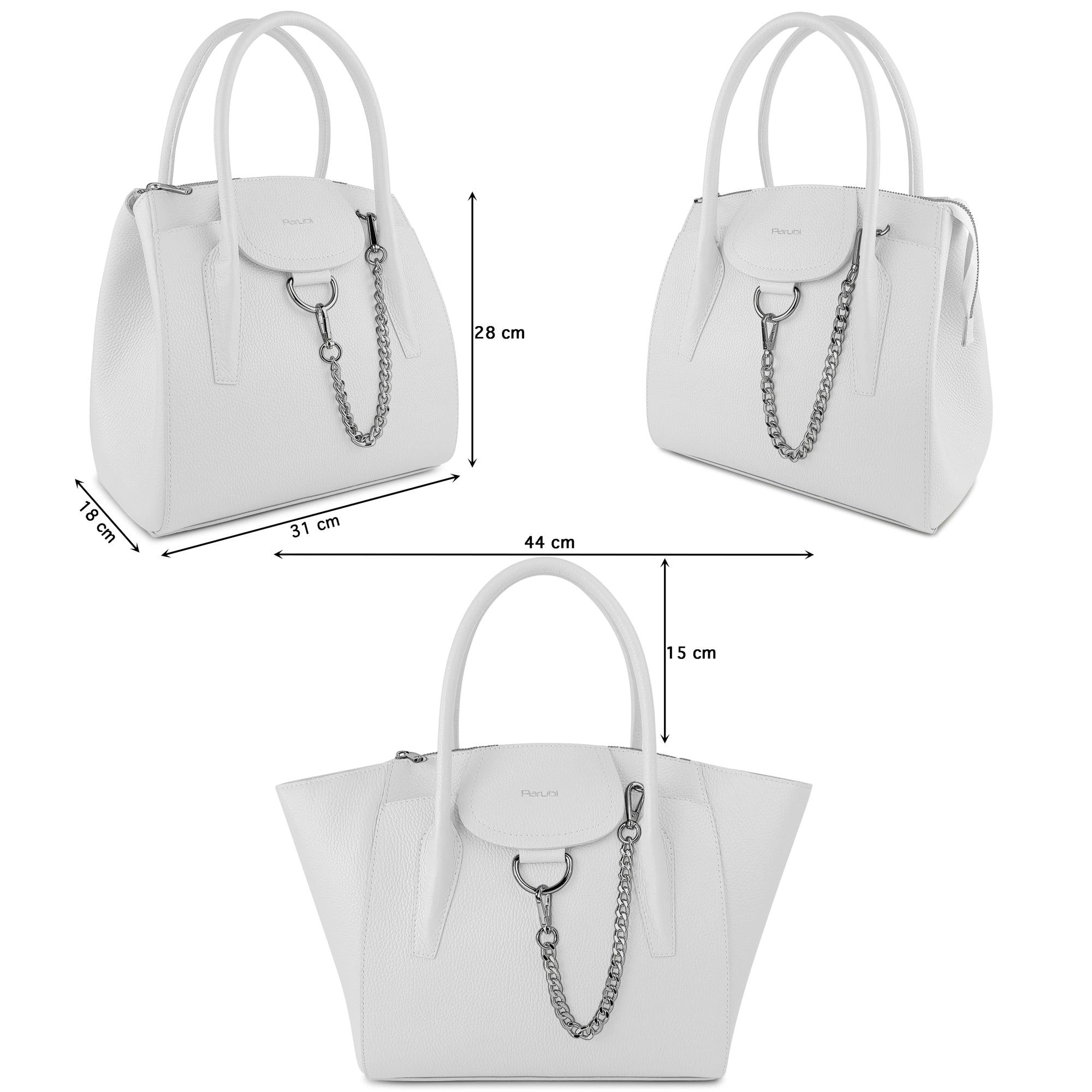 Borsa Donna a Mano con Tracolla, In Vera Pelle Morbida, Made in Italy, Modello Grace Parubi Borse - vista 55