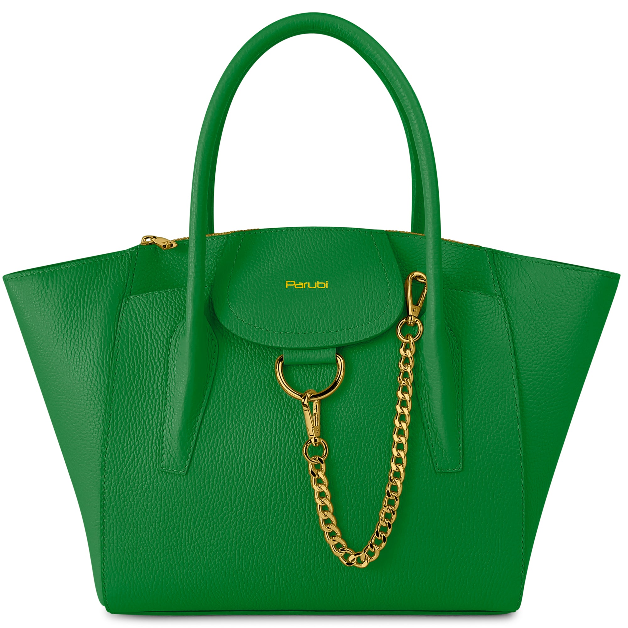 Borsa Donna a Mano con Tracolla, In Vera Pelle Morbida, Made in Italy, Modello Grace Parubi Borse Verde Bottiglia - vista 29