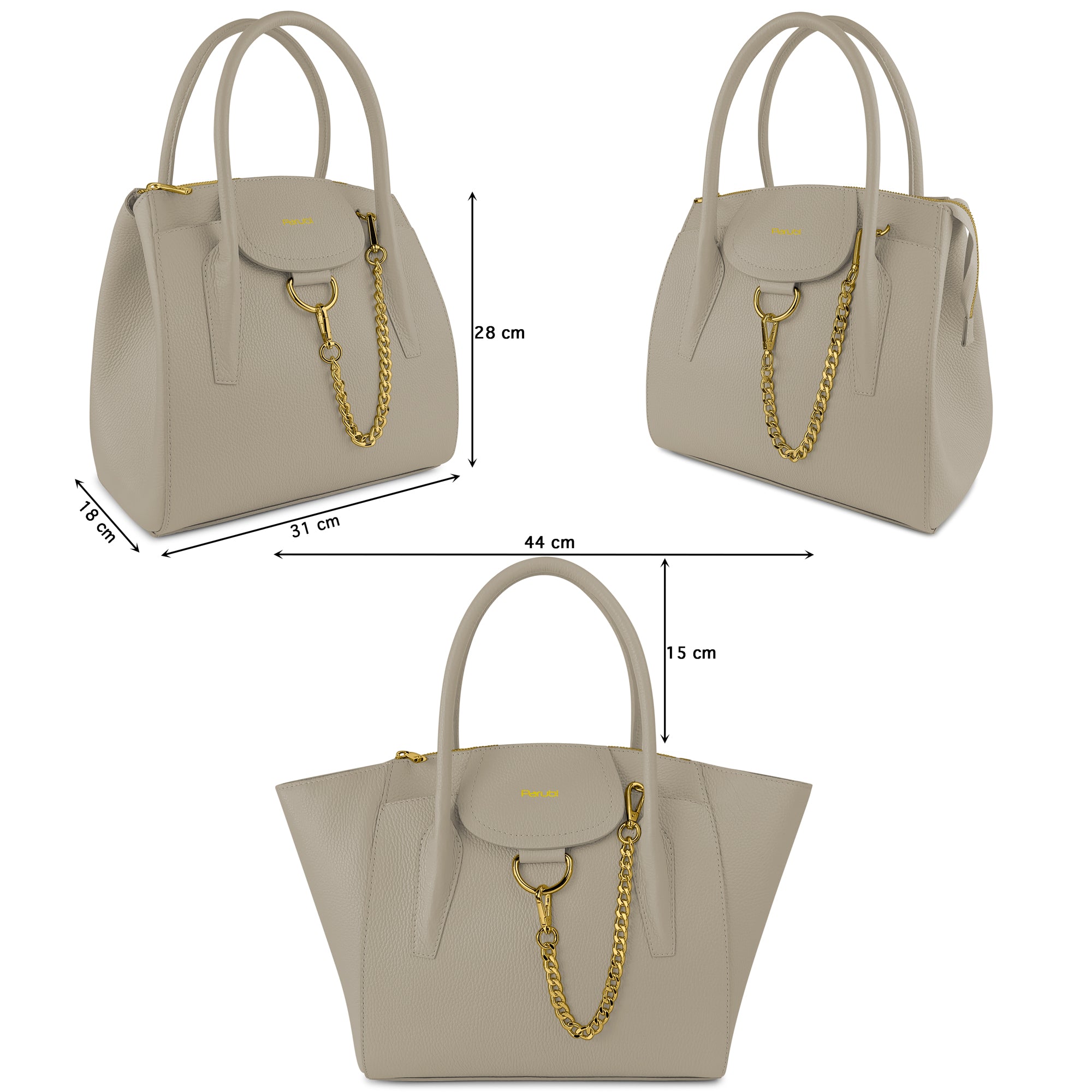 Borsa Donna a Mano con Tracolla, In Vera Pelle Morbida, Made in Italy, Modello Grace Parubi Borse - vista 76
