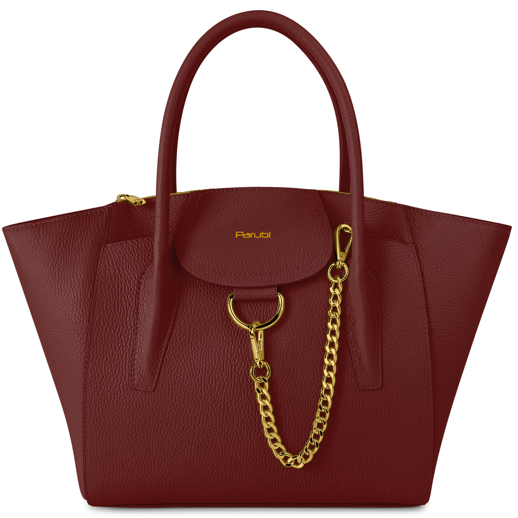 Borsa Donna a Mano con Tracolla, In Vera Pelle Morbida, Made in Italy, Modello Grace Parubi Borse Bordeaux - vista 85