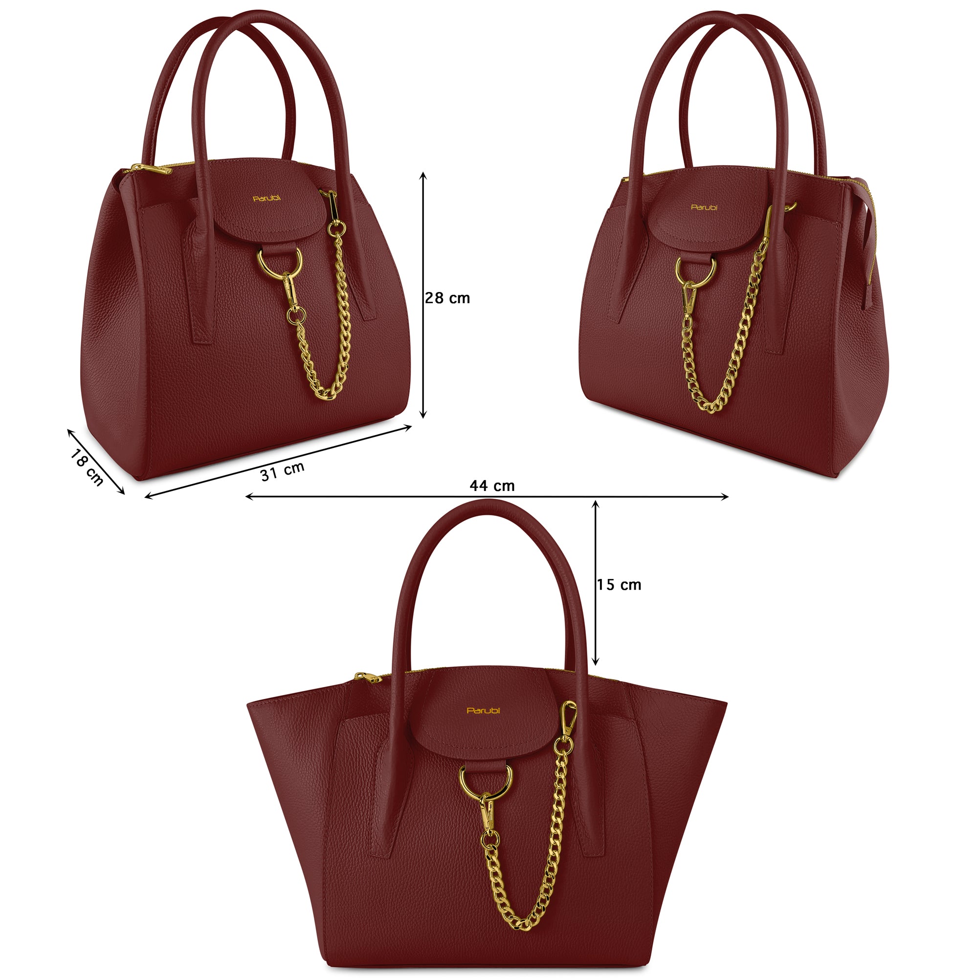 Borsa Donna a Mano con Tracolla, In Vera Pelle Morbida, Made in Italy, Modello Grace Parubi Borse - vista 90