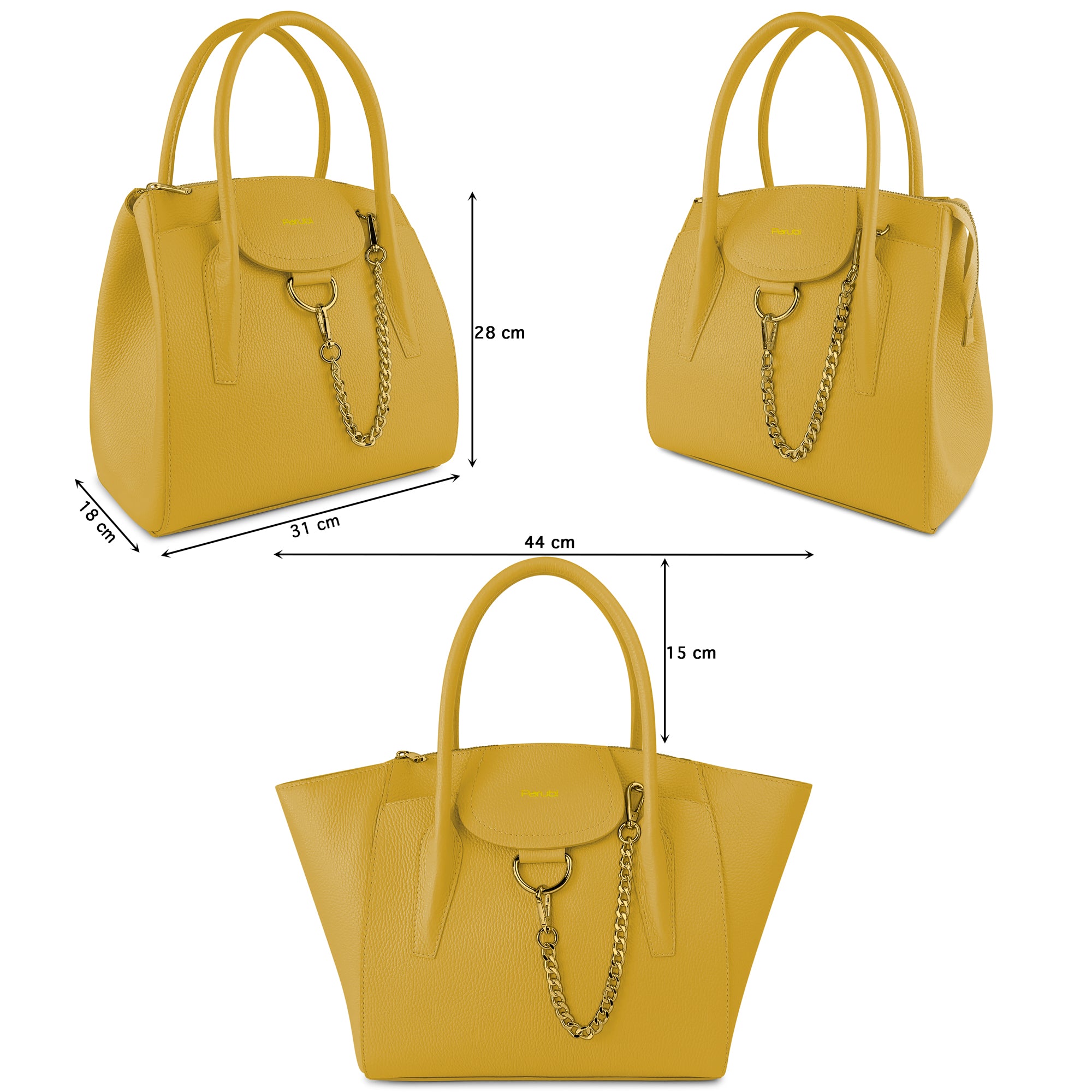 Borsa Donna a Mano con Tracolla, In Vera Pelle Morbida, Made in Italy, Modello Grace Parubi Borse - vista 69
