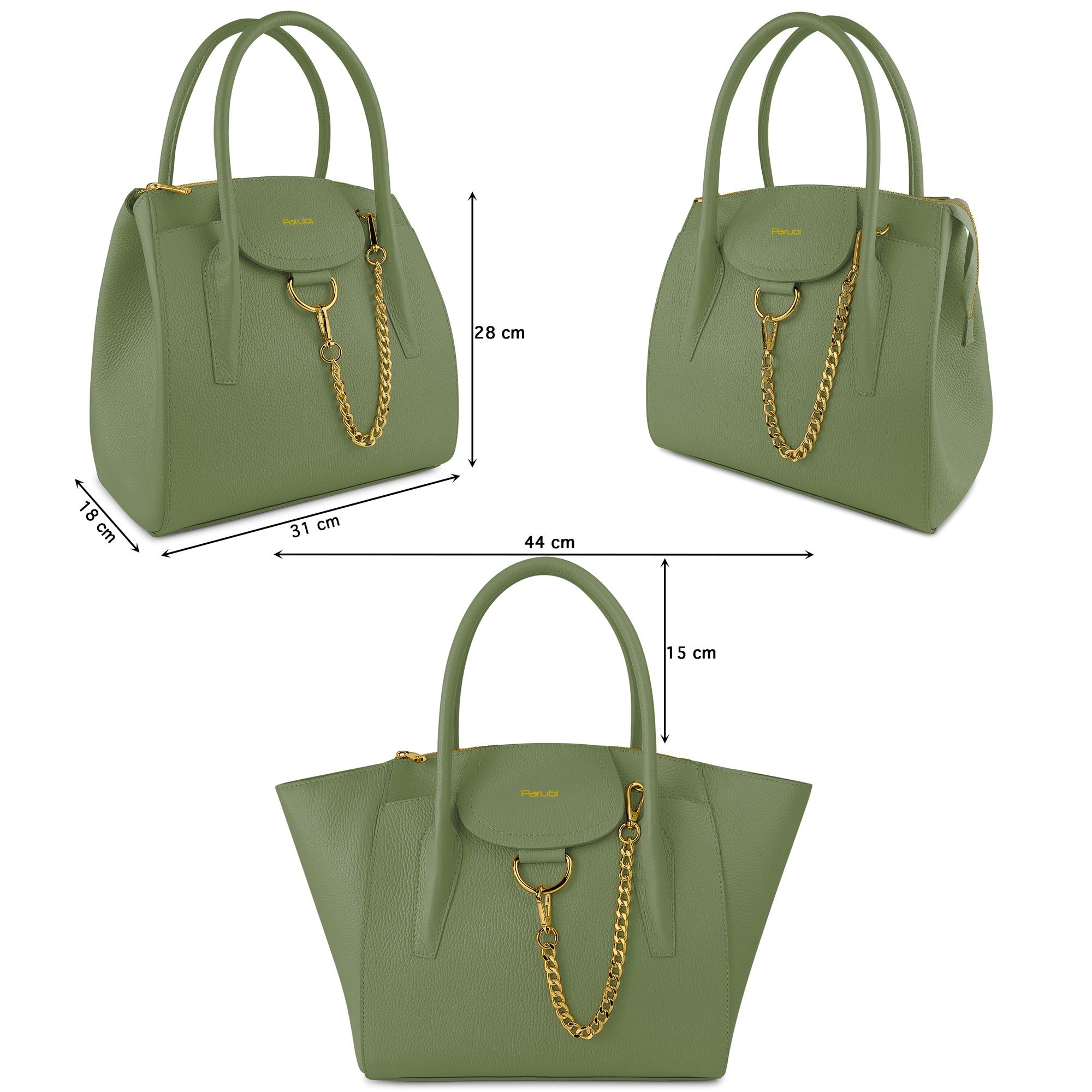 Borsa Donna a Mano con Tracolla, In Vera Pelle Morbida, Made in Italy, Modello Grace Parubi Borse - vista 6