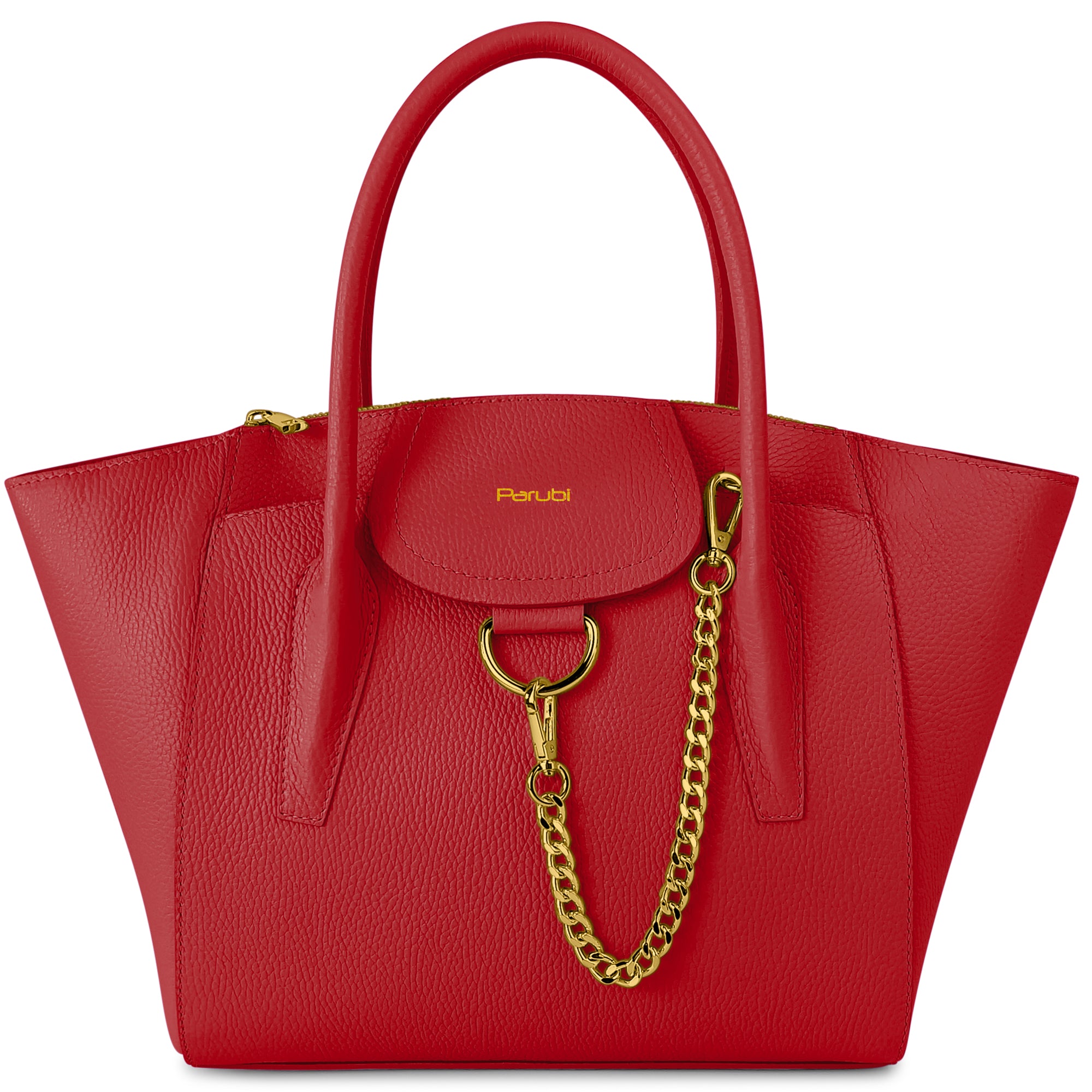 Borsa Donna a Mano con Tracolla, In Vera Pelle Morbida, Made in Italy, Modello Grace Parubi Borse Rosso - vista 8