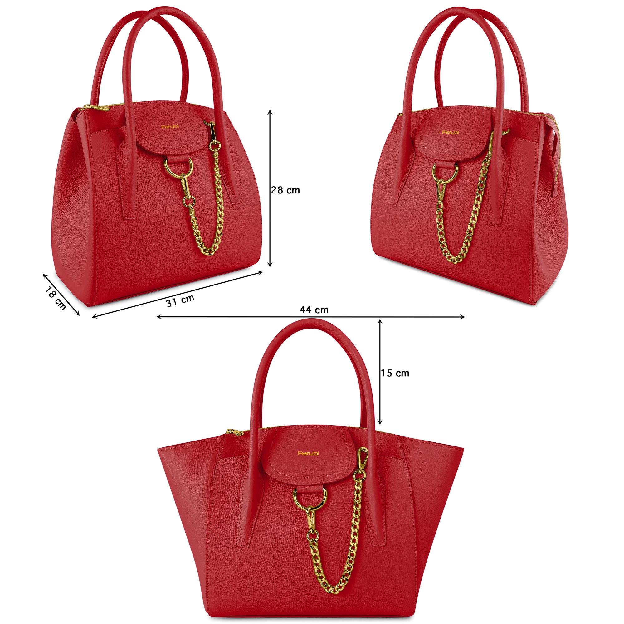 Borsa Donna a Mano con Tracolla, In Vera Pelle Morbida, Made in Italy, Modello Grace Parubi Borse - vista 13