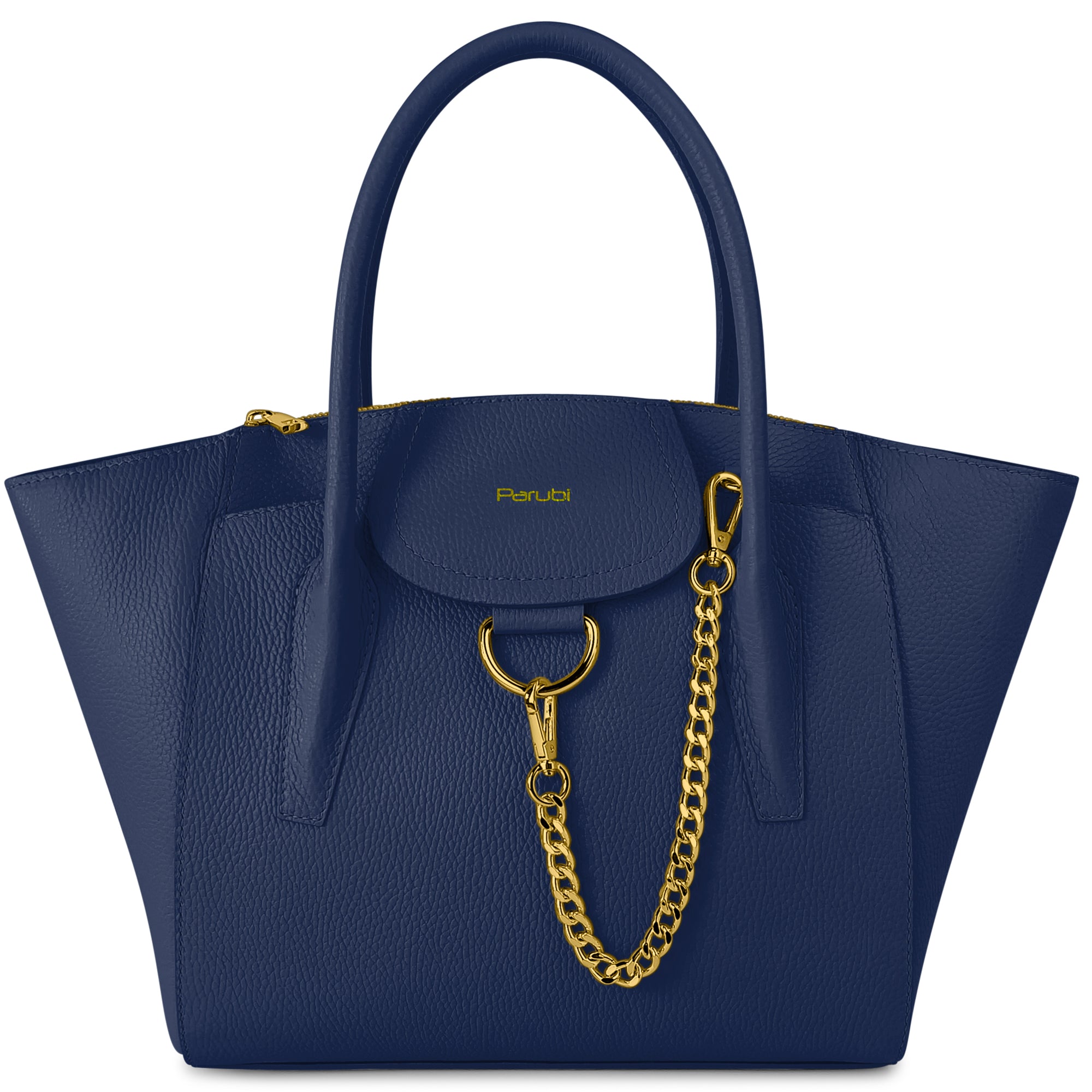 Borsa Donna a Mano con Tracolla, In Vera Pelle Morbida, Made in Italy, Modello Grace Parubi Borse Blu Jeans - vista 57
