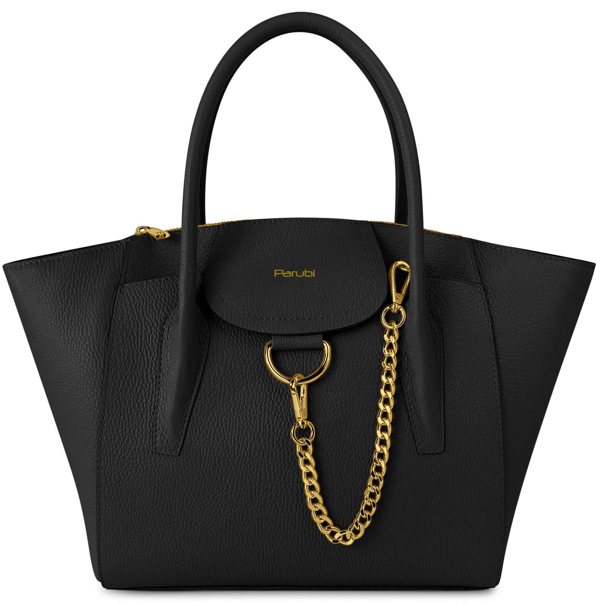 Borsa Donna a Mano con Tracolla, In Vera Pelle Morbida, Made in Italy, Modello Grace Parubi Borse Nero - vista 22