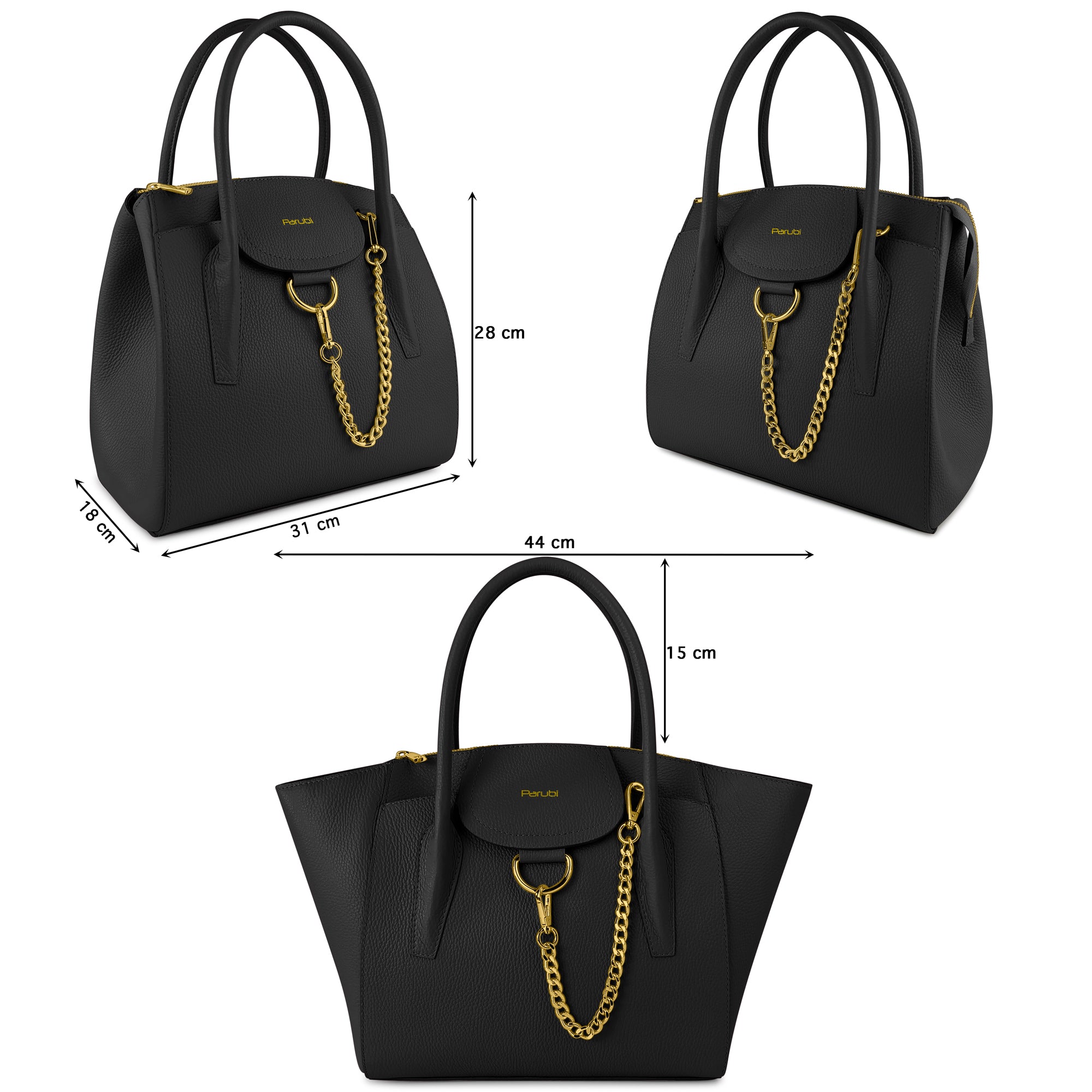 Borsa Donna a Mano con Tracolla, In Vera Pelle Morbida, Made in Italy, Modello Grace Parubi Borse - vista 27