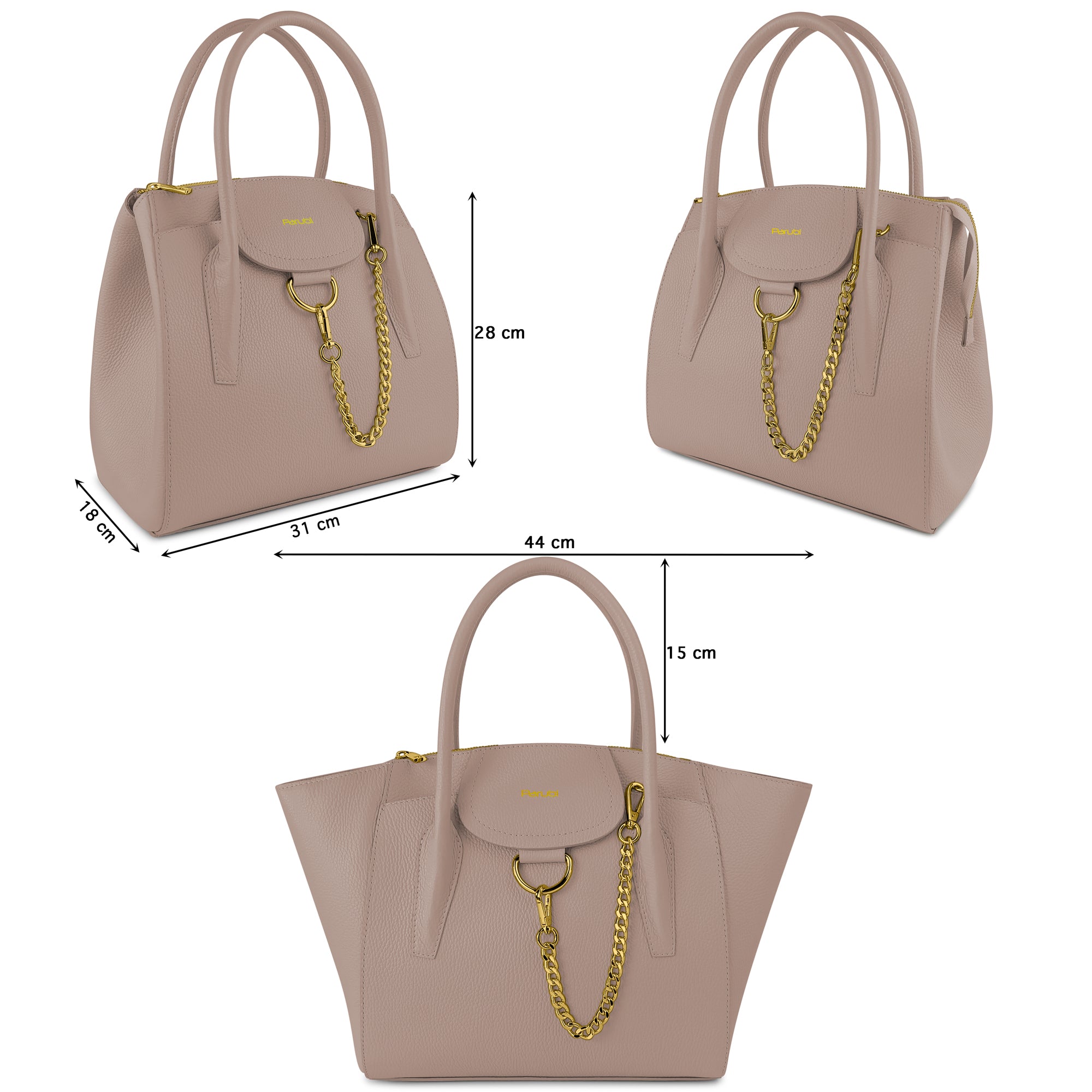 Borsa Donna a Mano con Tracolla, In Vera Pelle Morbida, Made in Italy, Modello Grace Parubi Borse - vista 41