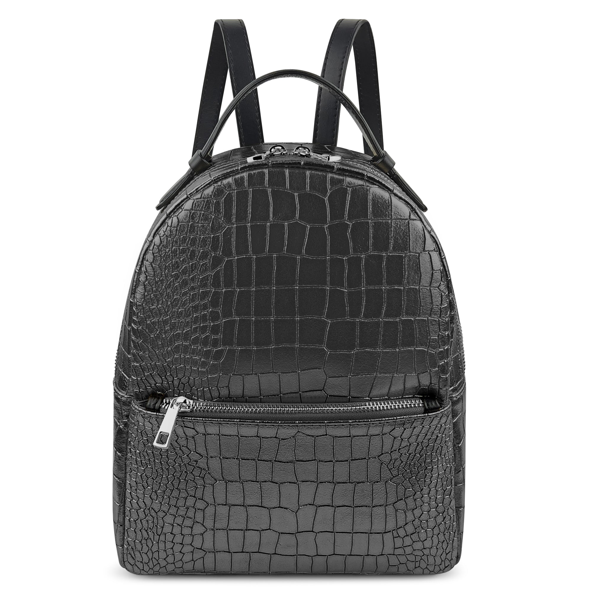 Parubi, Zaino Donna, In Vera Pelle Grana Dollaro, Made in Italy, Modello Amelia Antracite