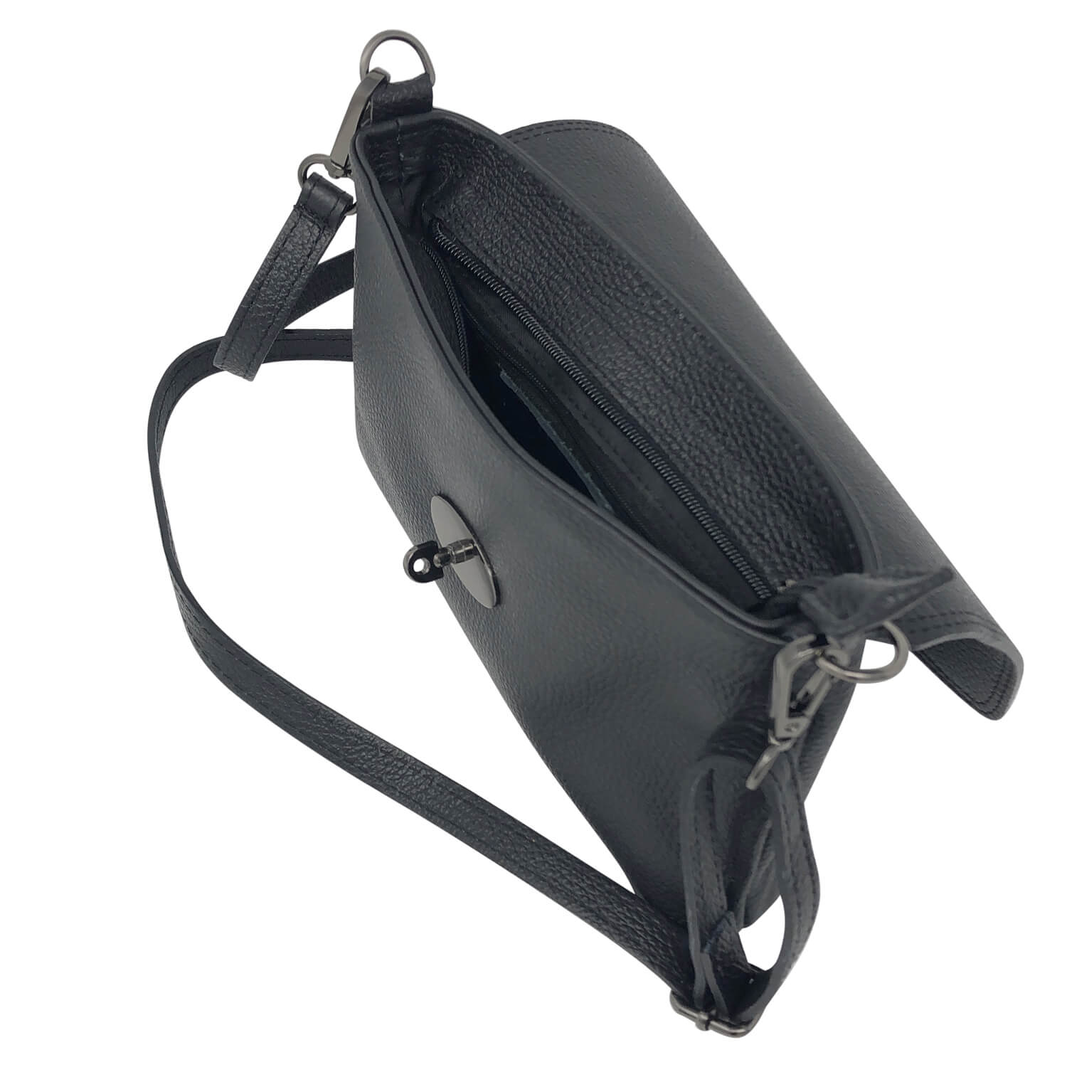 Borsa Donna a Mano con Tracolla, In Vera Pelle, Made in Italy, Modello Dalia