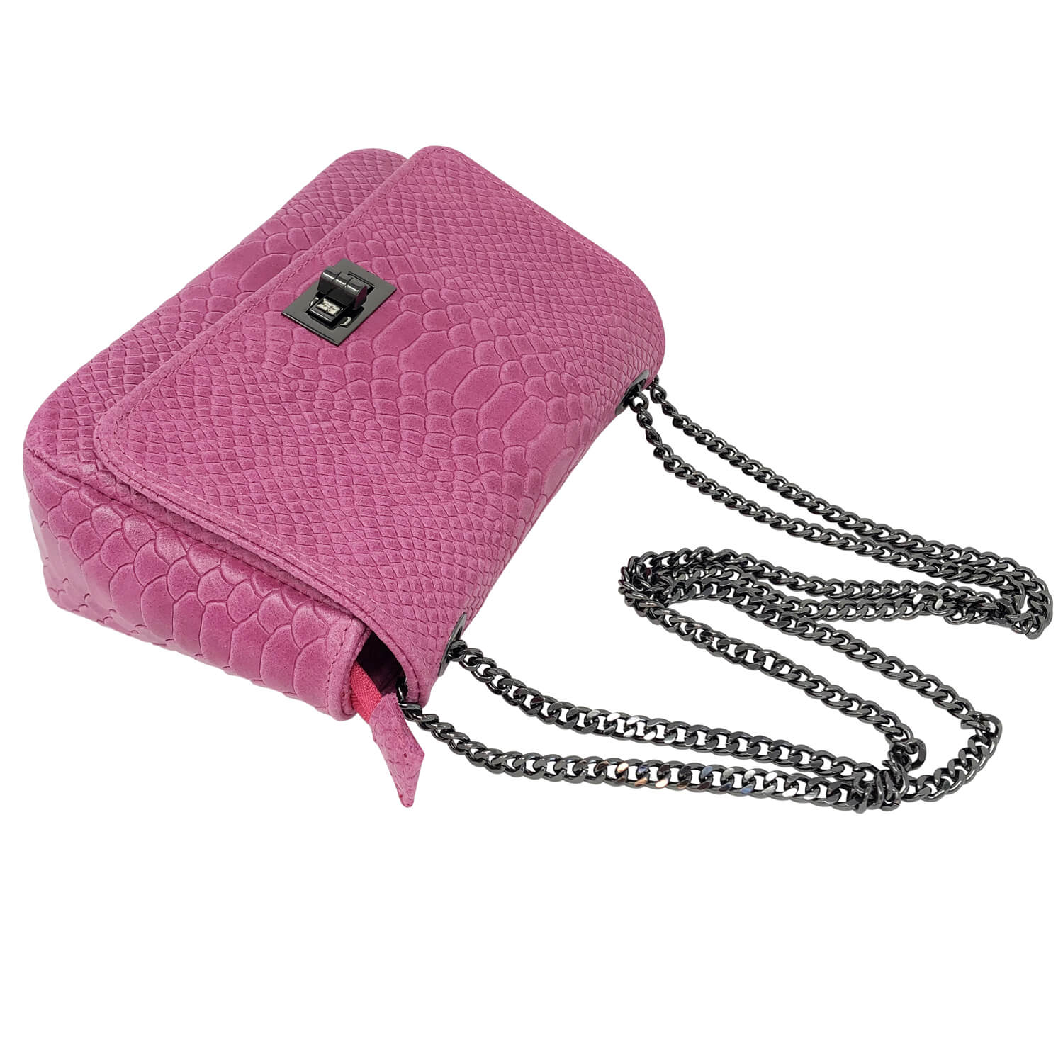 Borsa Donna a Tracolla, In Vera Pelle Pitonata, Made in Italy, Modello Tessa Parubi Borse - vista 4