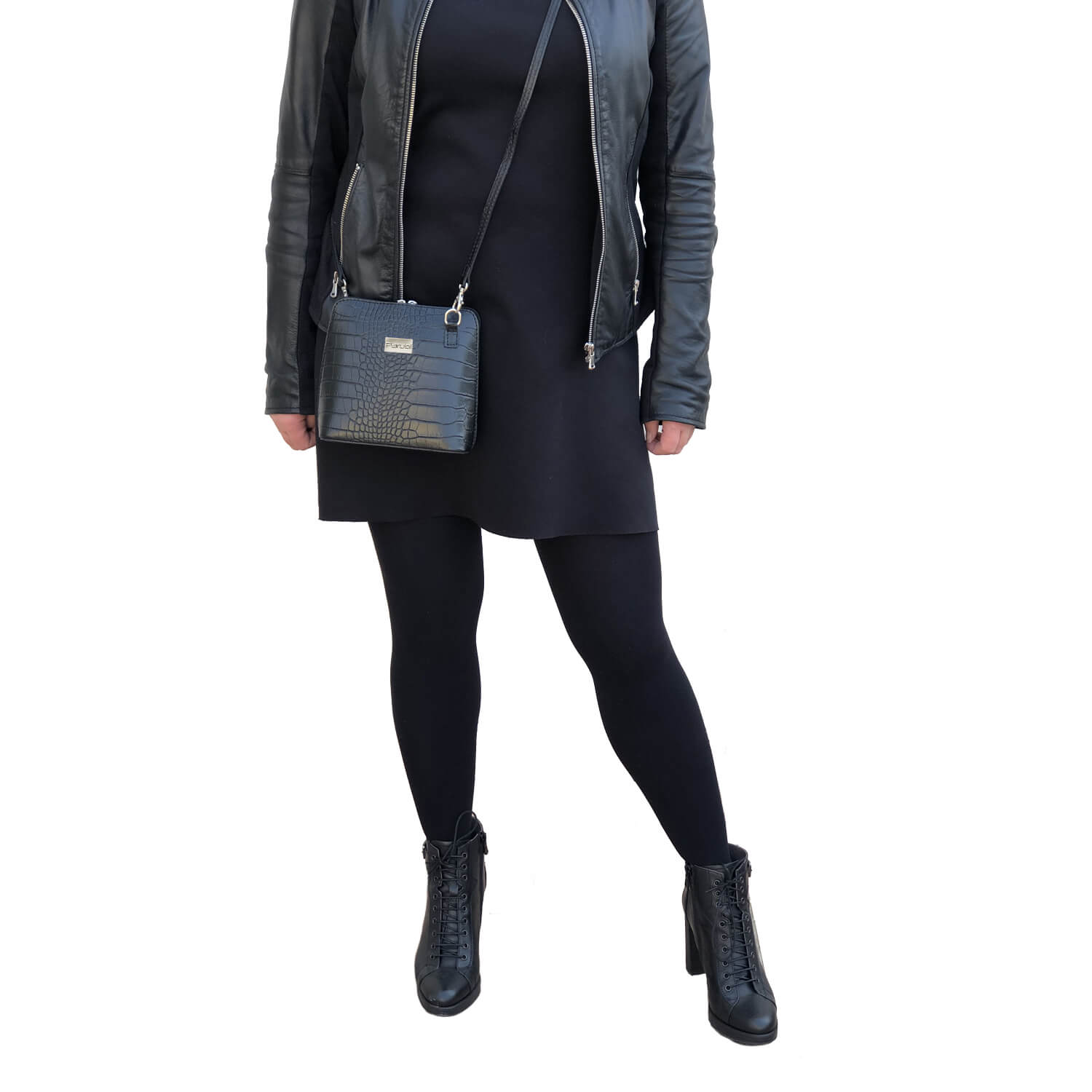 Borsa Donna a Tracolla, In Vera Pelle Scamosciata, Made in Italy, Modello Alina 4.0
