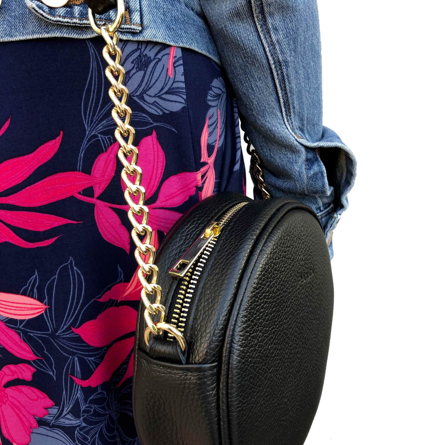 Borsa Donna a Tracolla, In Vera Pelle, Made in Italy, Modello Greta, Colore Cuoio