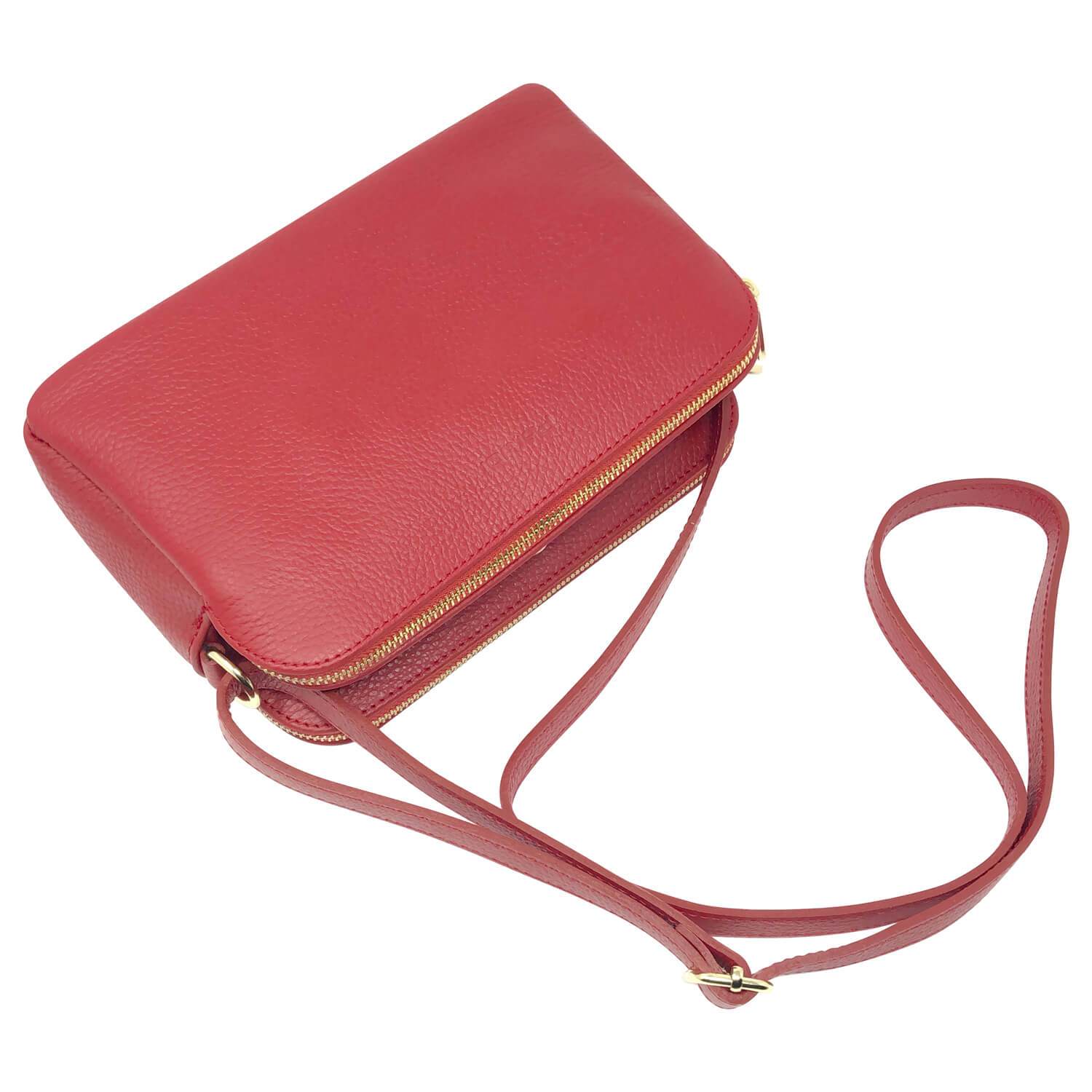 Borsa Donna a Tracolla, In Vera Pelle, Made in Italy, Modello Amina