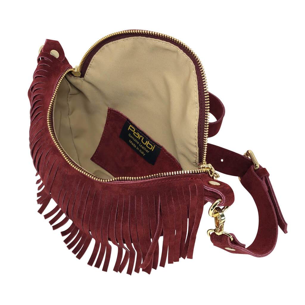 Marsupio Donna con Tracolla / Cintura, In Vera Pelle, Made In Italy, Modello Zelda Parubi - vista 4