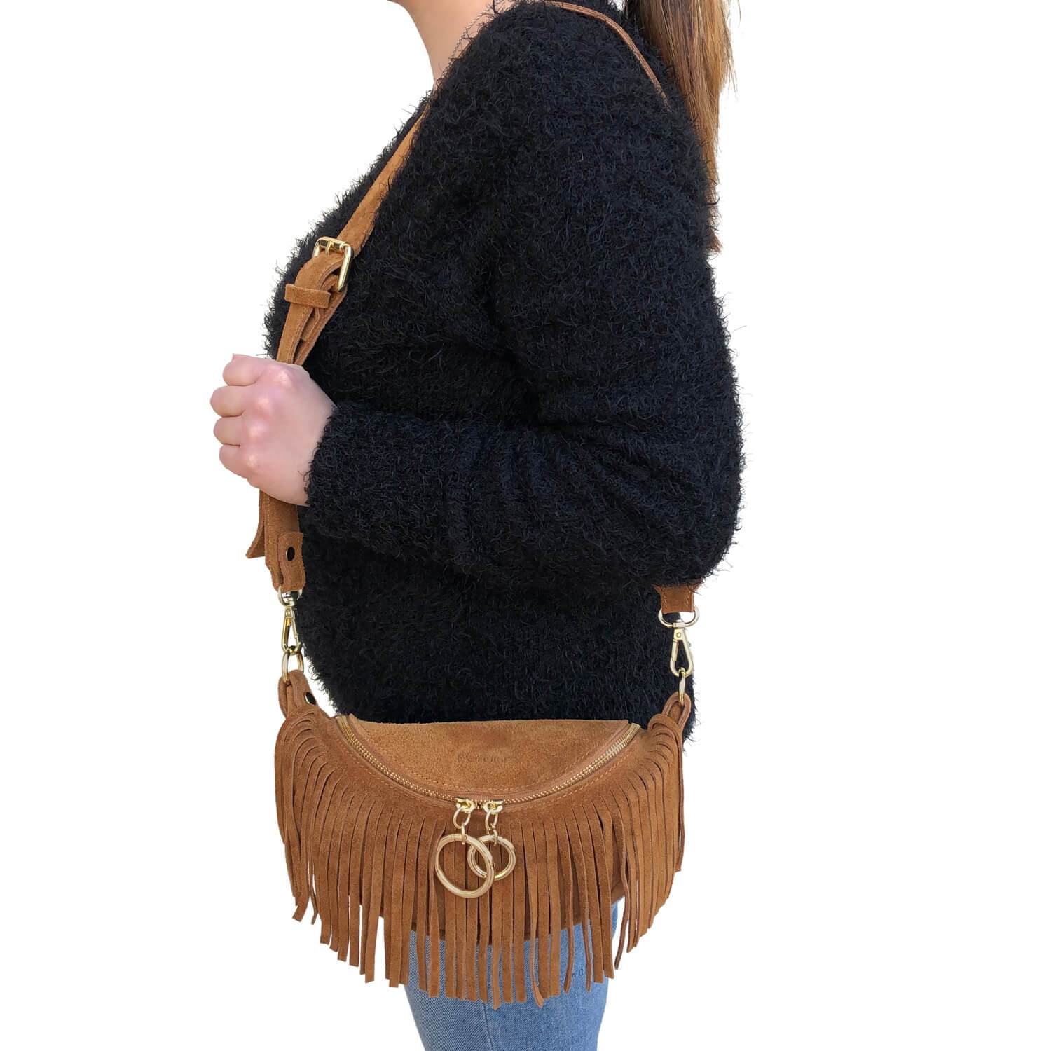 Marsupio Donna con Tracolla / Cintura, In Vera Pelle, Made In Italy, Modello Zelda Parubi - vista 9
