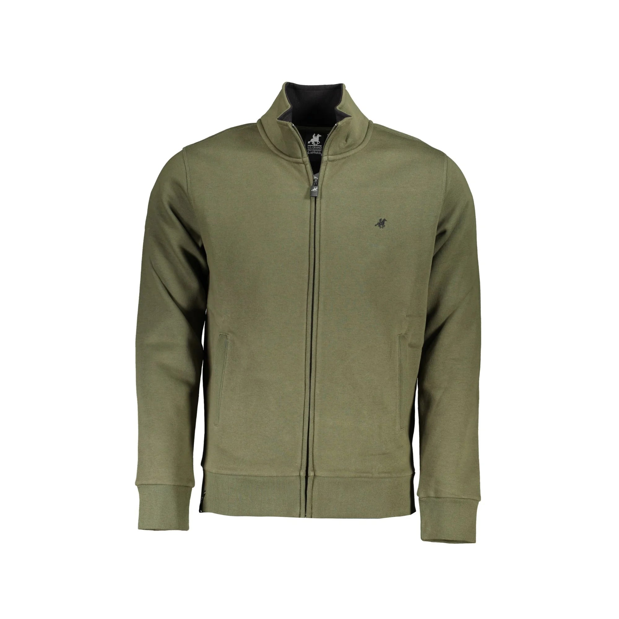 U.S. GRAND POLO FELPA CON ZIP UOMO VERDE