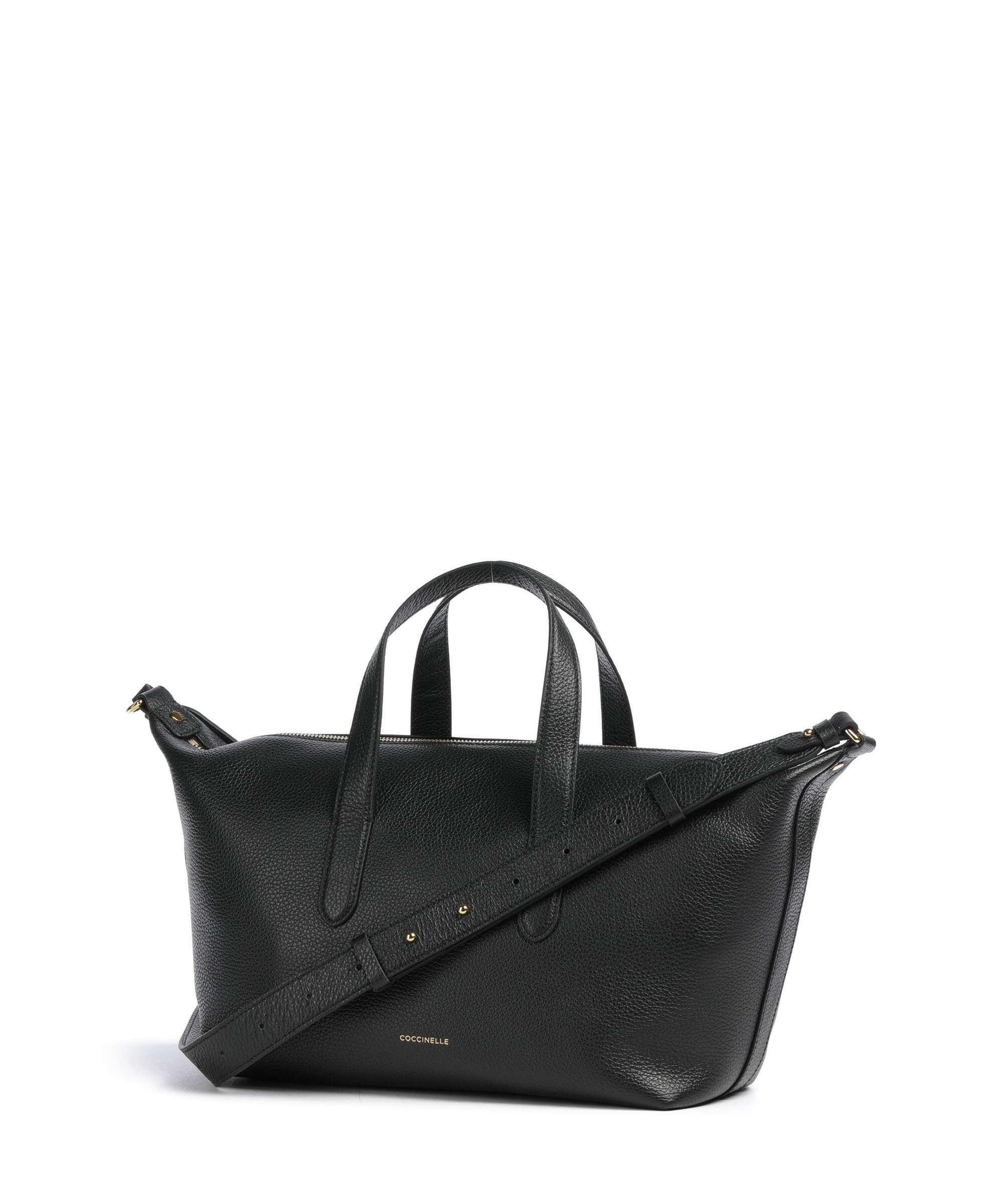 Coccinelle Borsa a Tracolla Pelle Donna Nera Stampa Logo