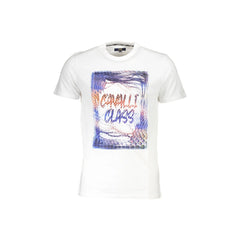 Cavalli Class T-Shirt Krótki Rękaw Mężczyzna Biały Z Nadrukiem Logo