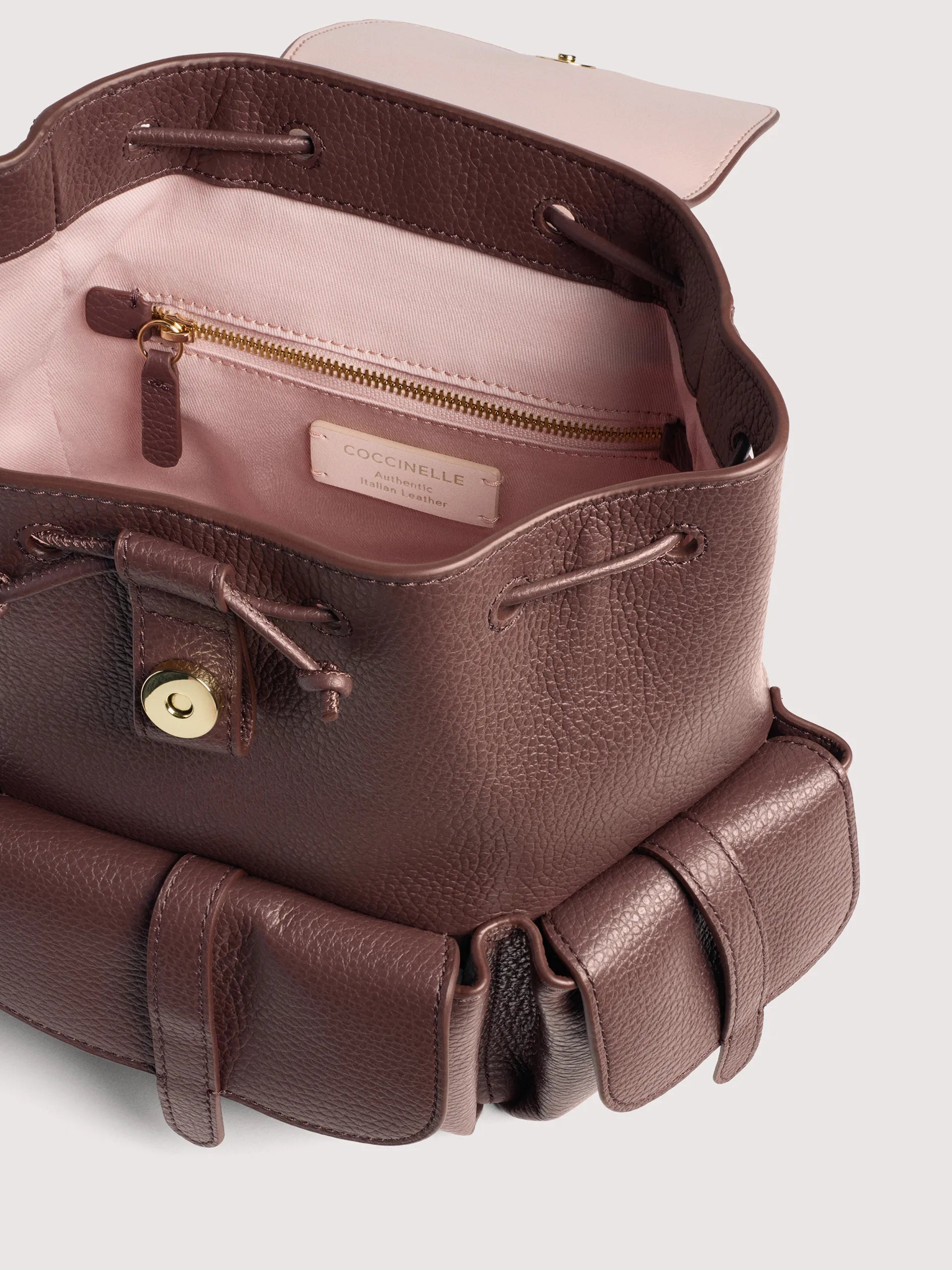 Coccinelle Zaino Pelle Donna Marrone Logo