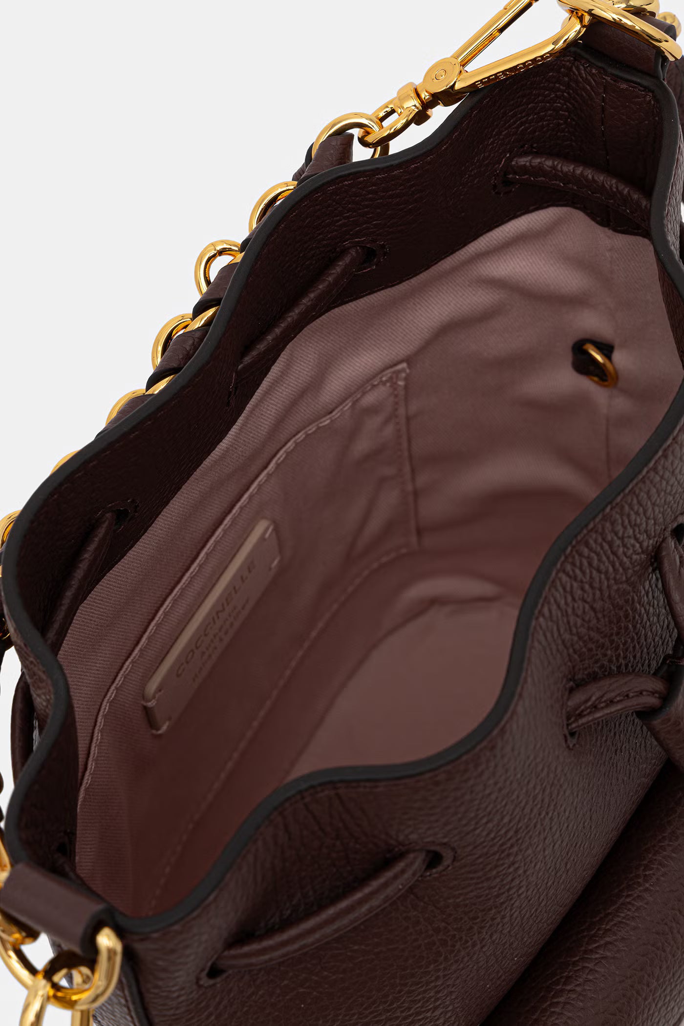 Coccinelle Umhängetasche echtes Leder Damen Braun Druck