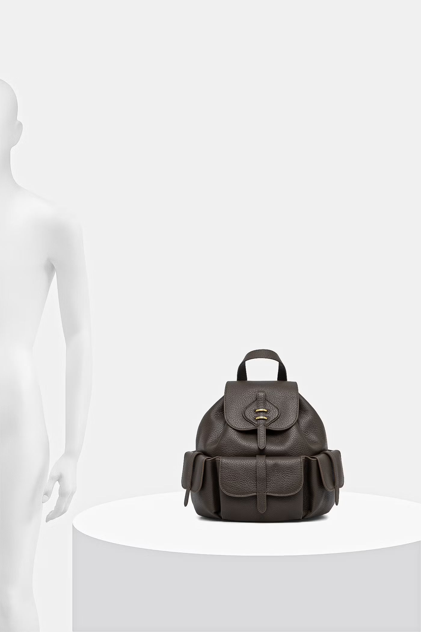 Coccinelle Zaino Pelle Donna Marrone Logo
