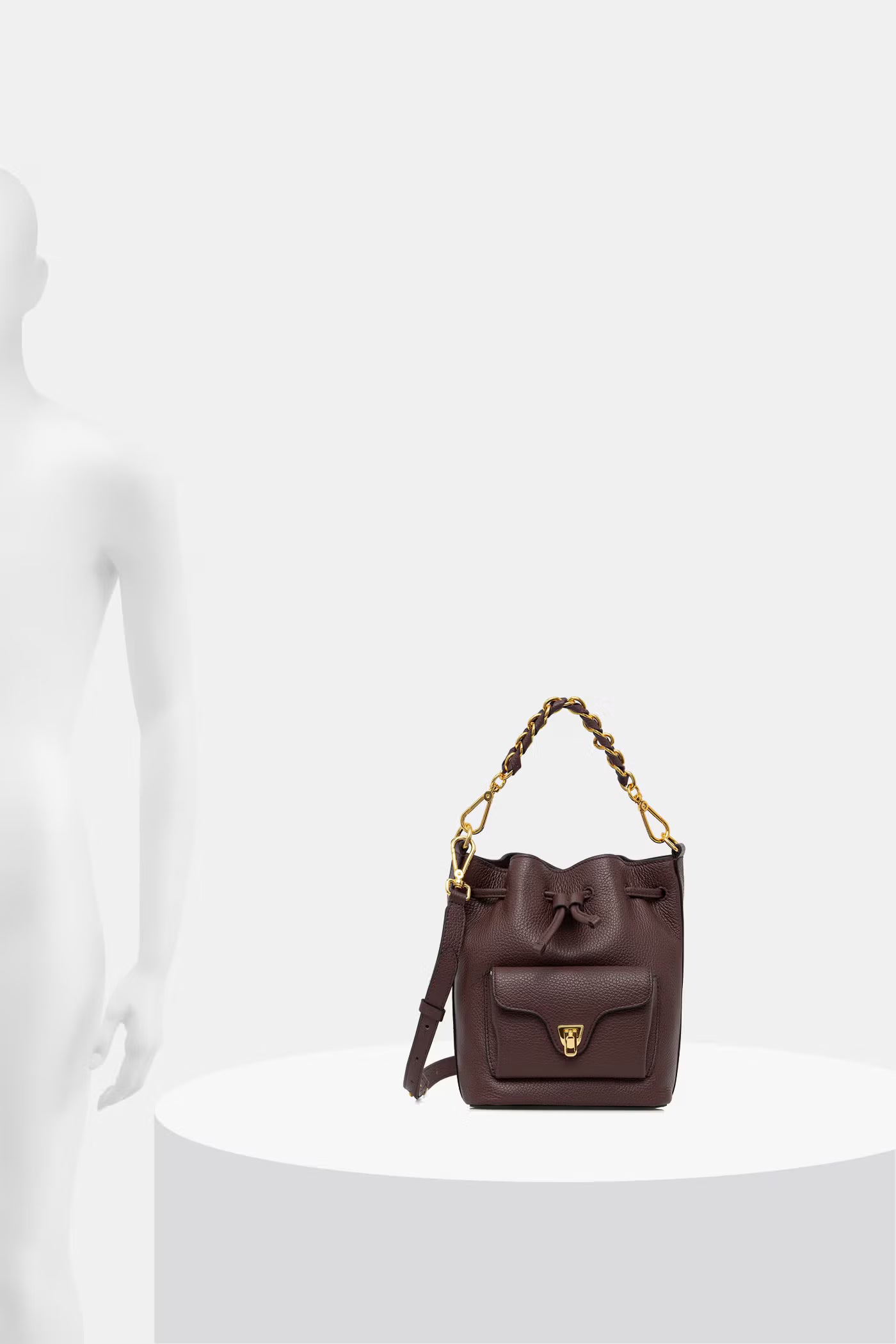 Coccinelle Umhängetasche echtes Leder Damen Braun Druck
