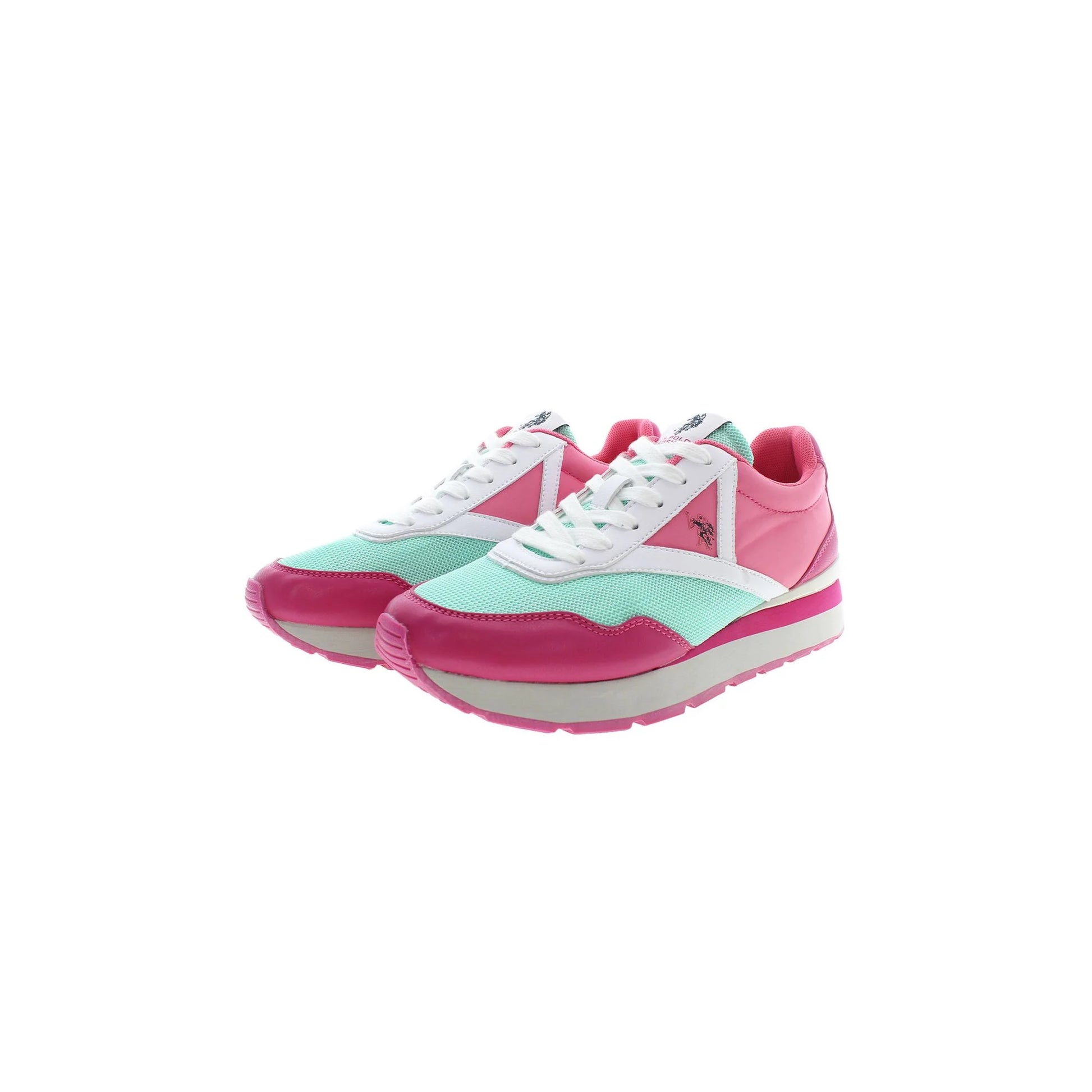 U.S. Polo Best Price Sneakers Donna Rosa Dettagli a Contrasto - vista 2