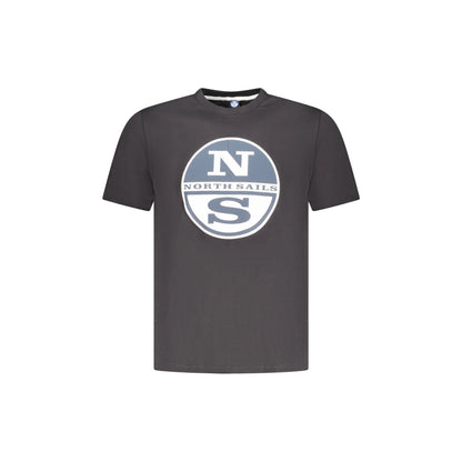 North Sails T-Shirt Maniche Corte Uomo Nera Stampa Logo Nero - foto prodotto