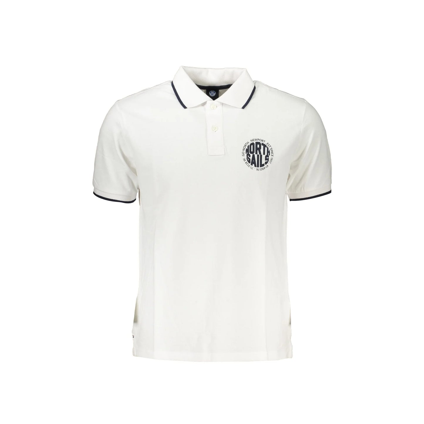 North Sails Polo Maniche Corte Uomo Bianca Stampa Logo Bianco - foto prodotto