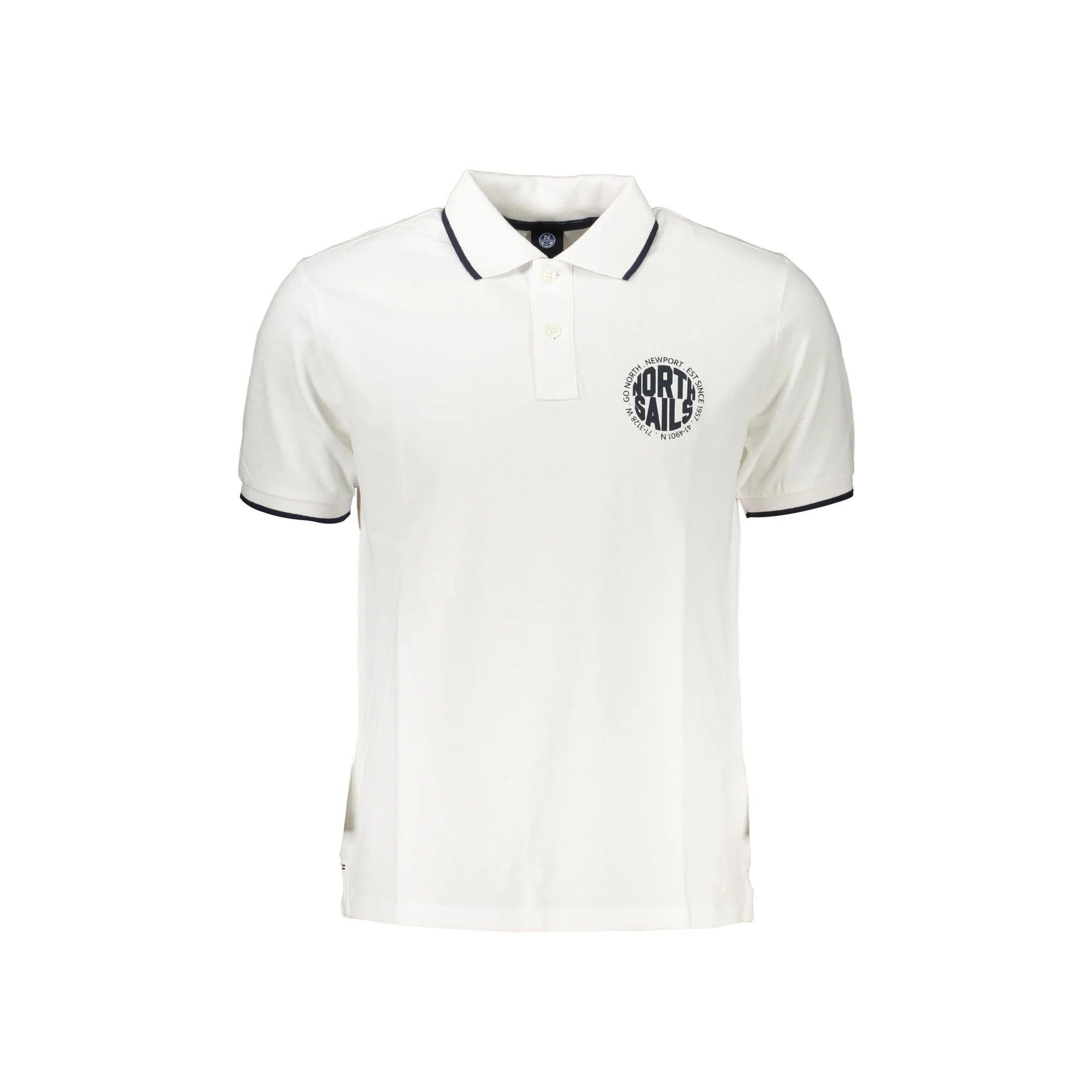 North Sails Polo Maniche Corte Uomo Bianca Stampa Logo Bianco - foto prodotto