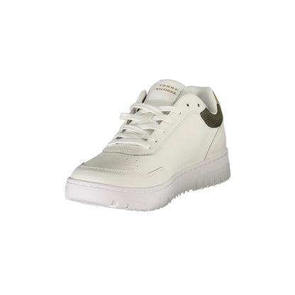 TOMMY HILFIGER Scarpe Sneakers Uomo Bianche con Dettagli Verde e Beige bianco - vista 3